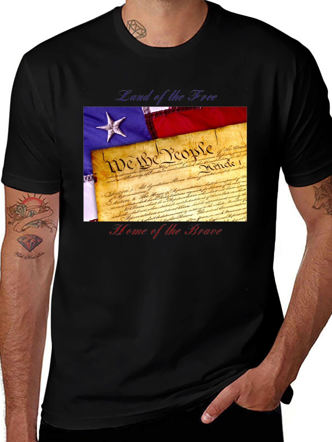 Variant 21 of Patriotic 'Land of the Free' Graphic Tee
