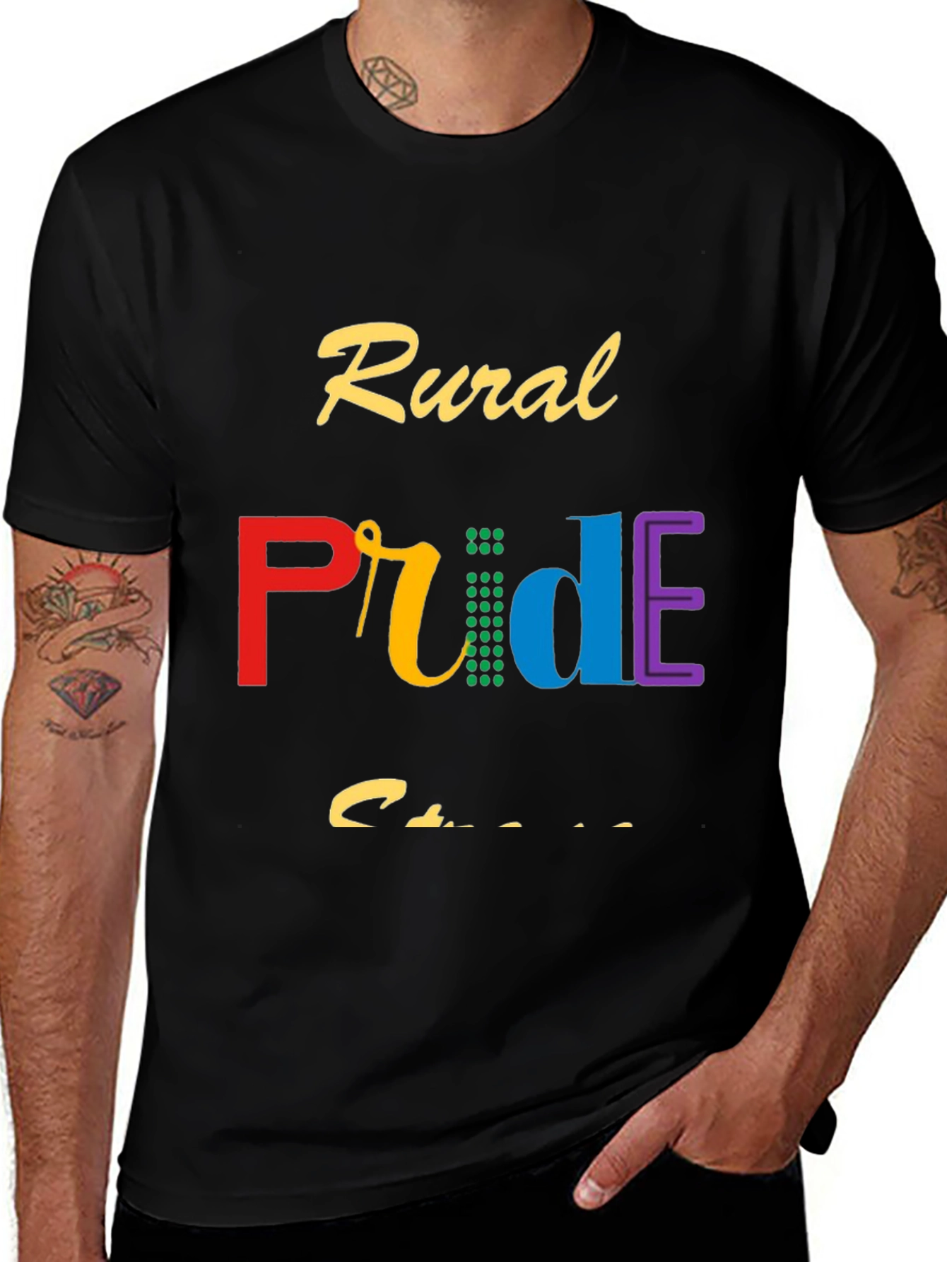 Variant 23 of Rural Pride T-Shirt - Black, Colorful Design