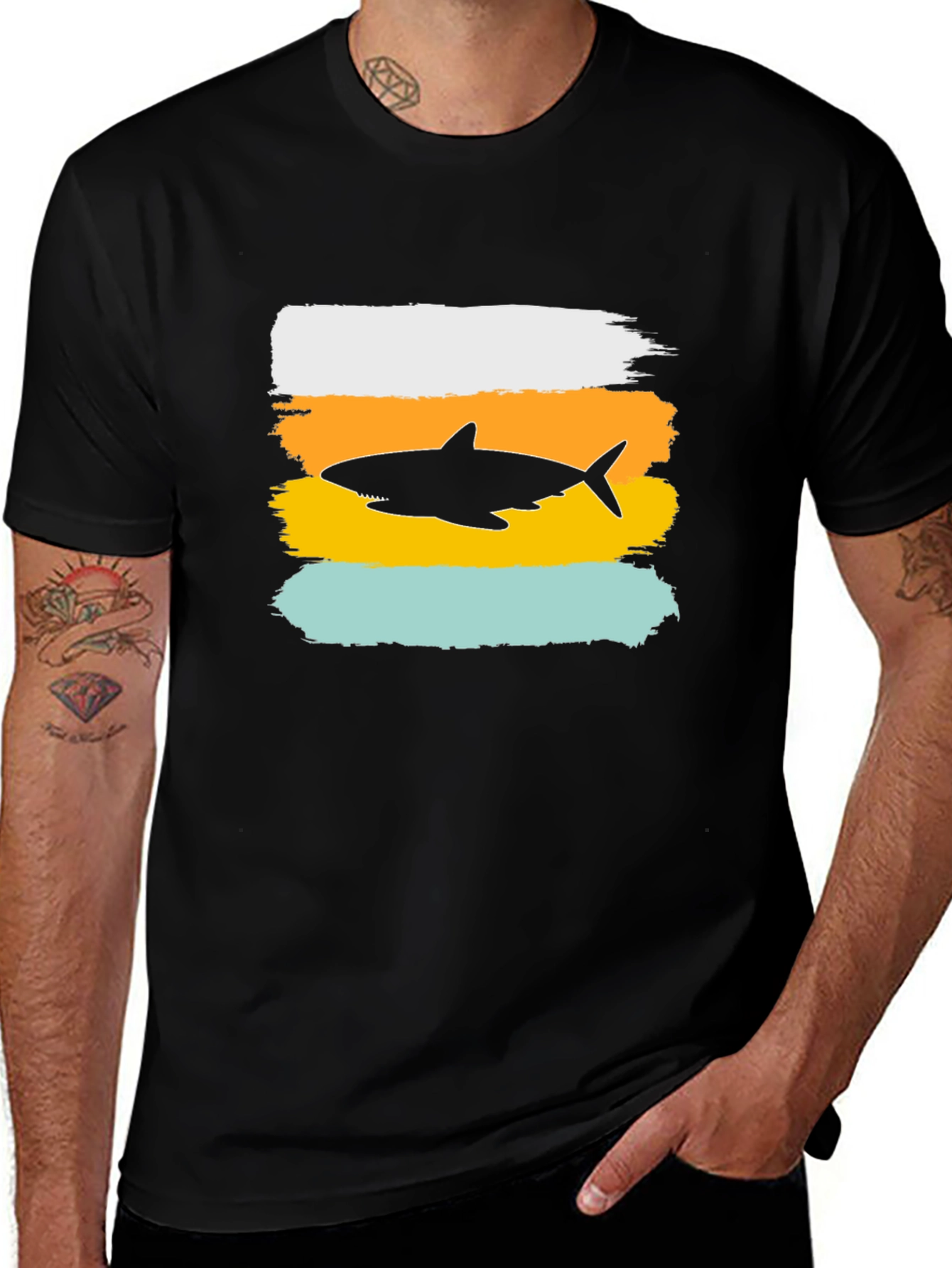 Variant 21 of Shark Silhouette T-Shirt - Stylish Men's Tee