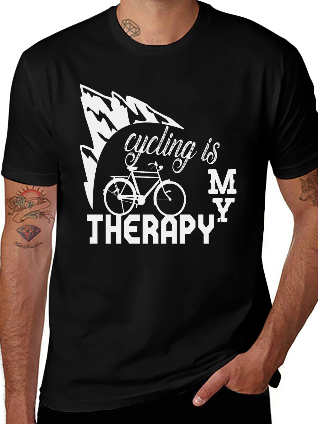 Variant 30 of Cycling is My Therapy T-Shirt