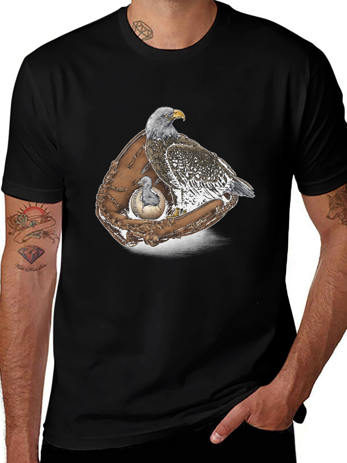 Variant 13 of Eagle & Baseball Glove Graphic T-Shirt