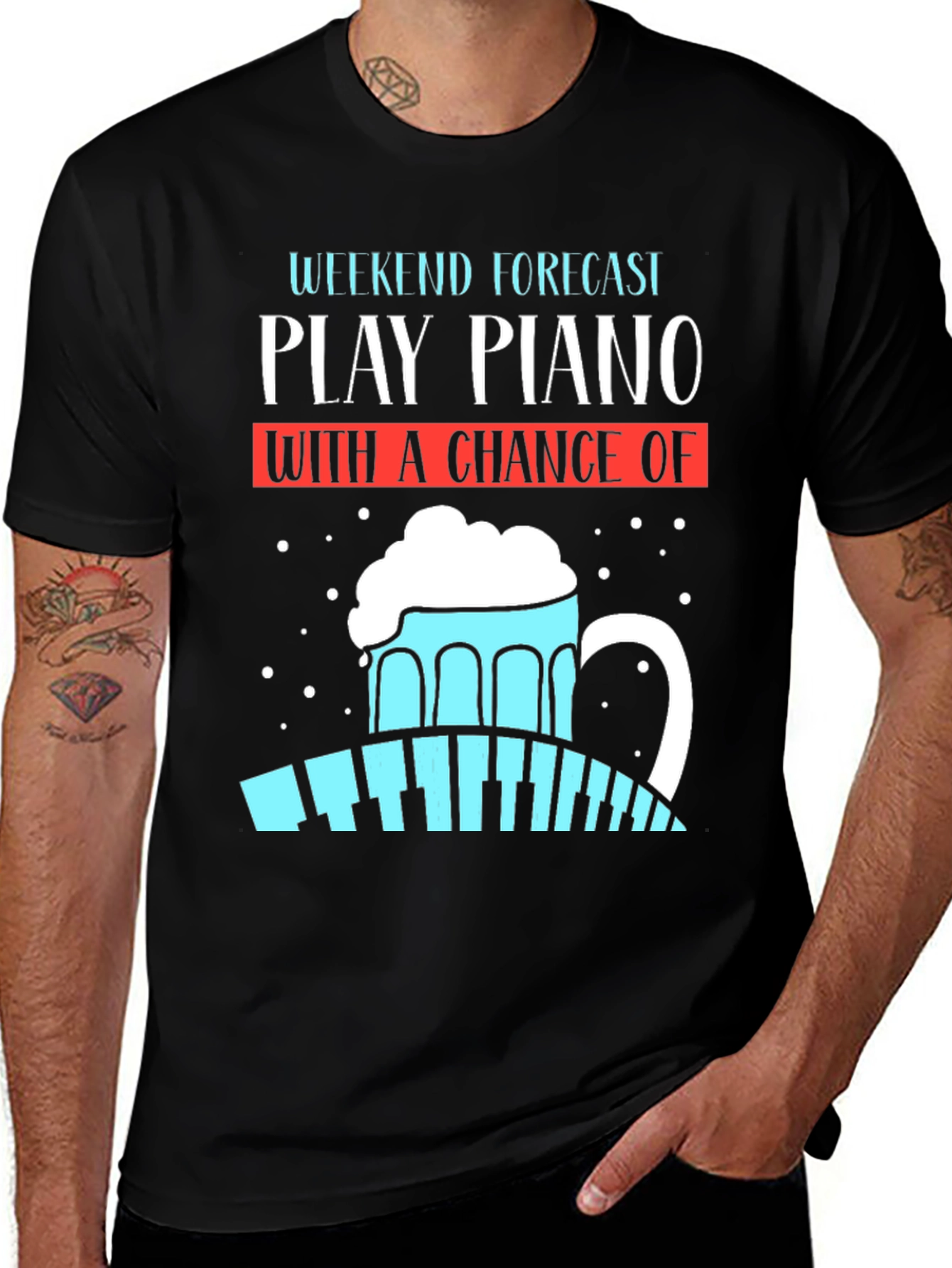 Variant 25 of Play Piano Weekend Forecast T-Shirt