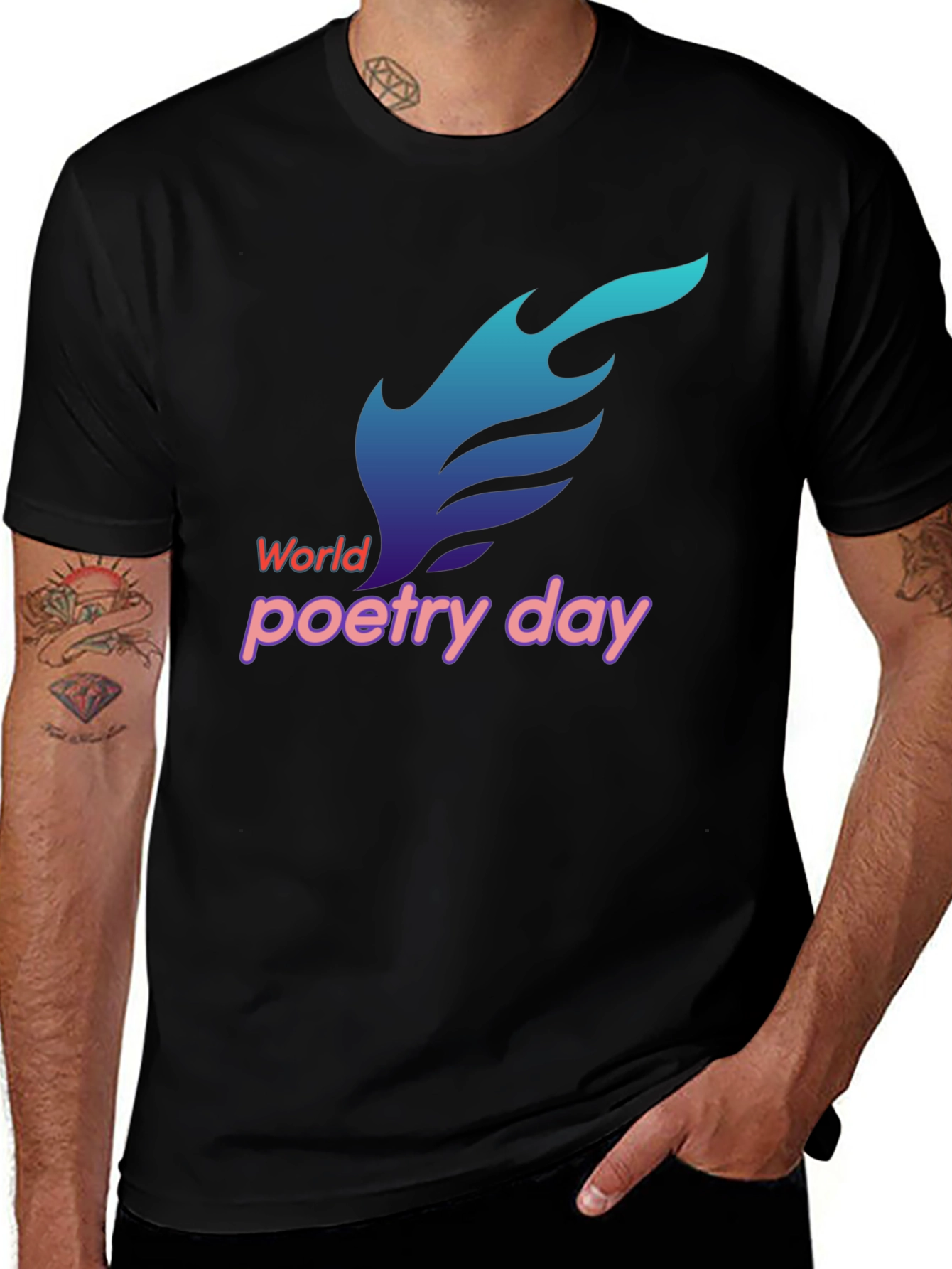 Variant 24 of World Poetry Day Black T-Shirt
