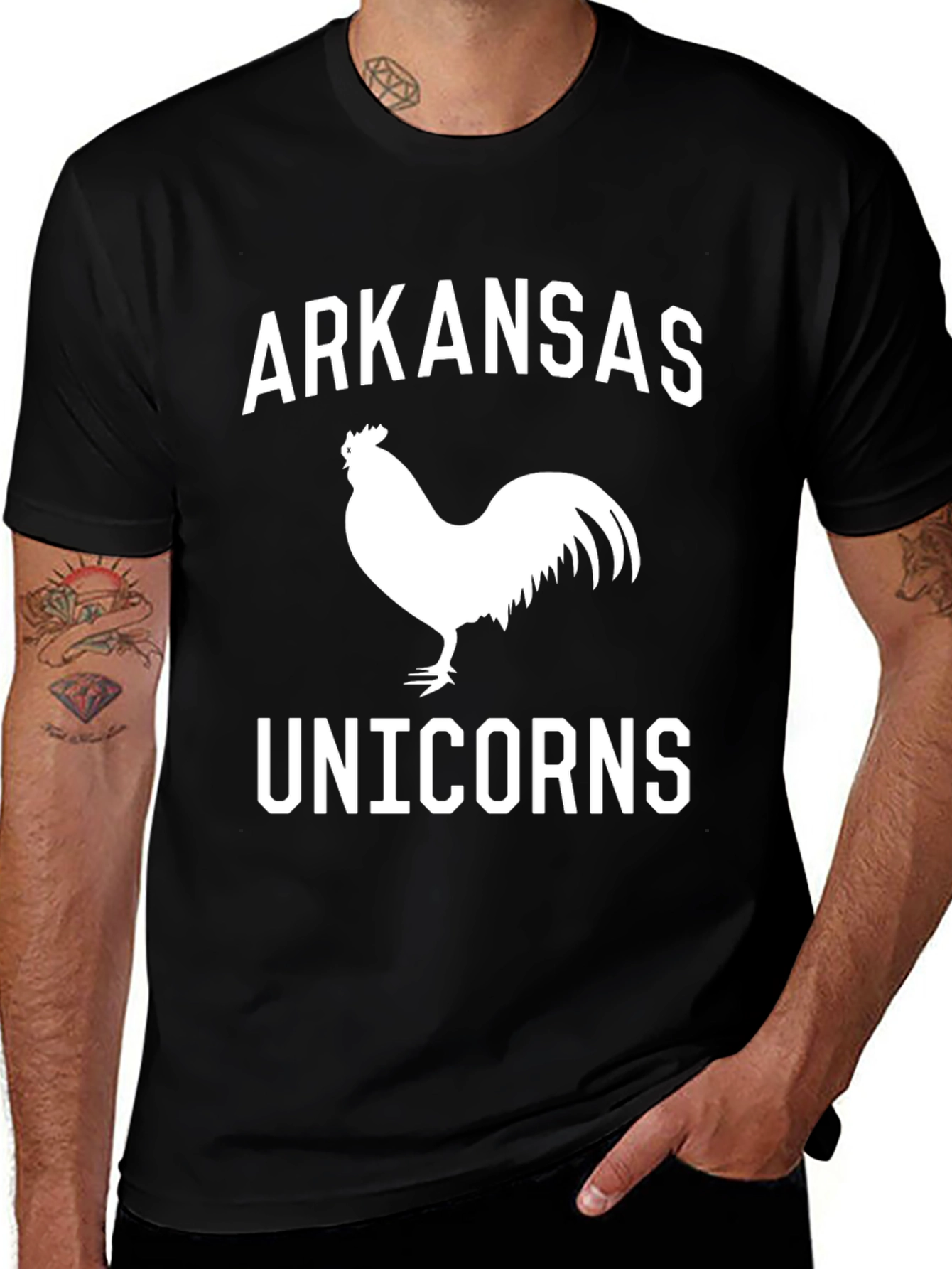 Variant 14 of Arkansas Unicorns Black Graphic T-Shirt