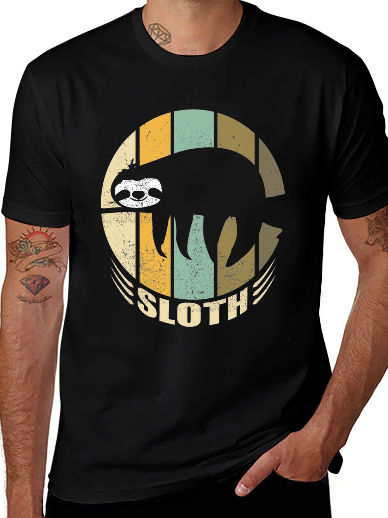 Variant 2 of Retro Sloth Graphic T-Shirt - Relaxed Fit