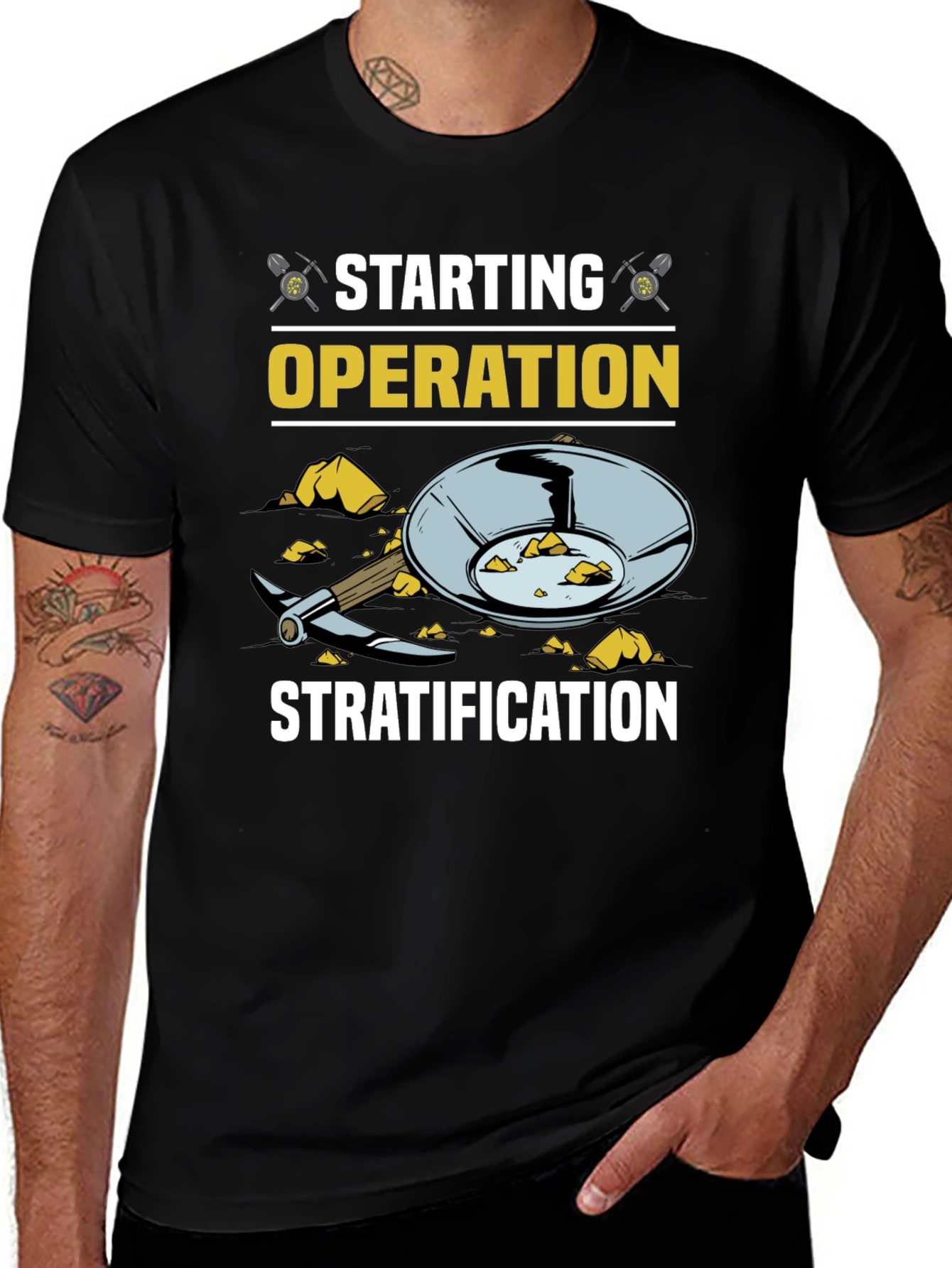 Starting Operation Stratification Black T-Shirt