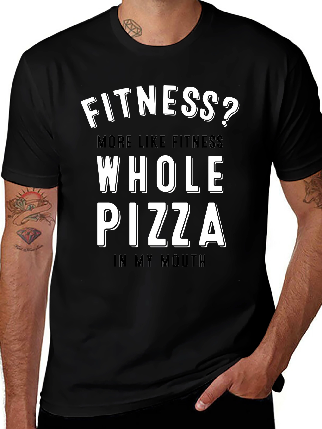 Variant 10 of Funny Fitness Pizza Graphic T-Shirt