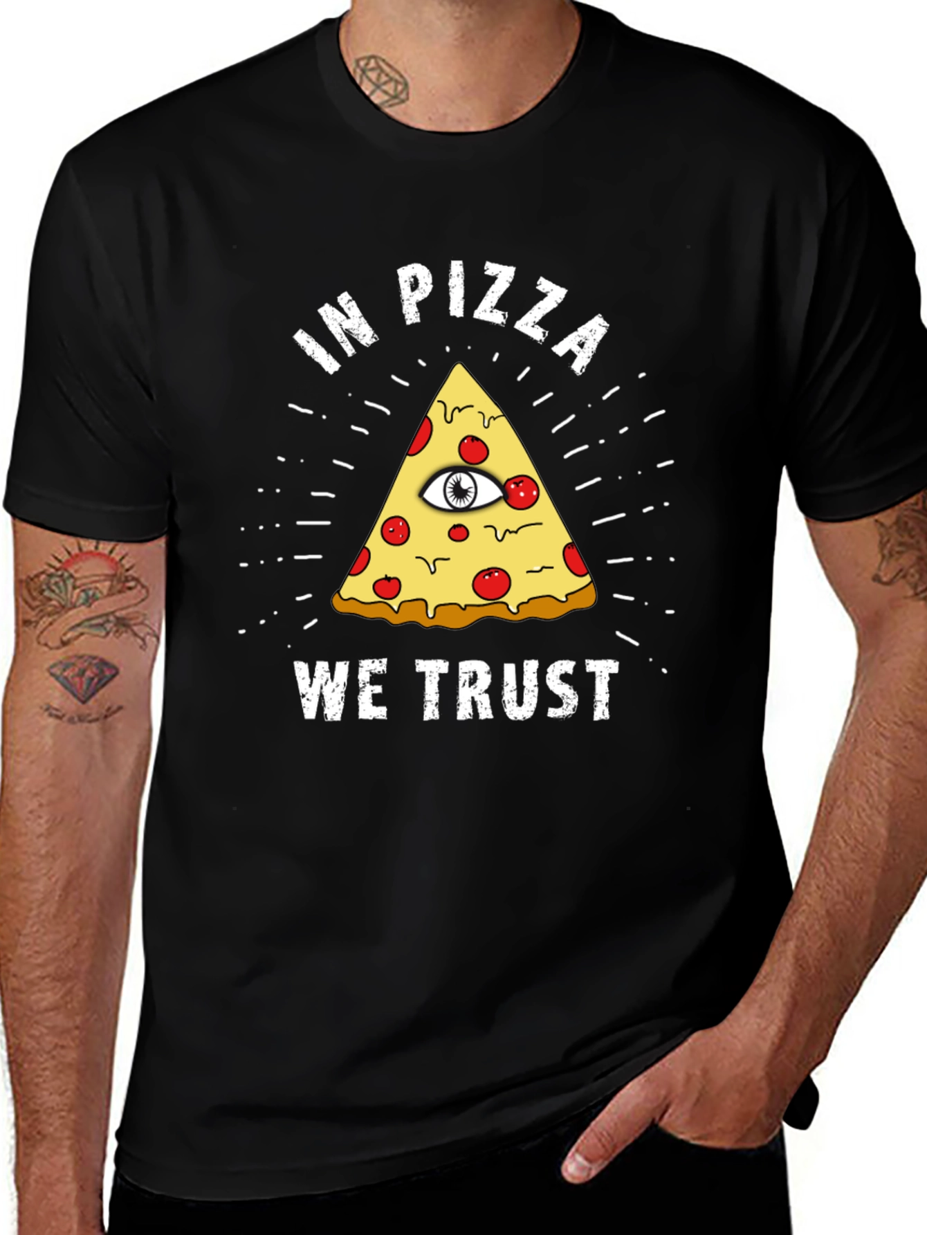 In Pizza We Trust T-Shirt - Funny Graphic Tee