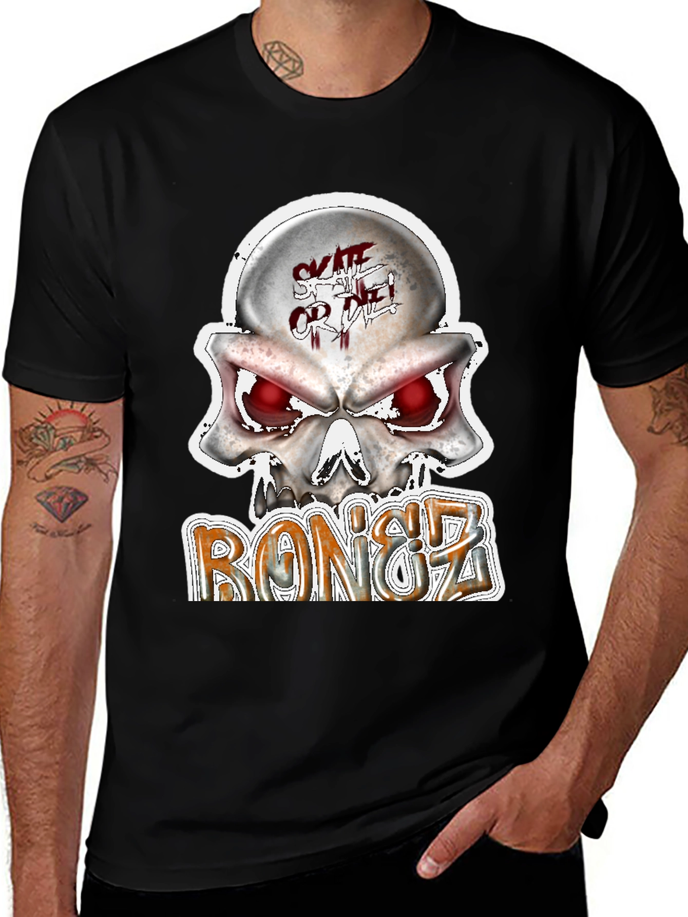 Variant 7 of Skate Or Die Skull T-Shirt