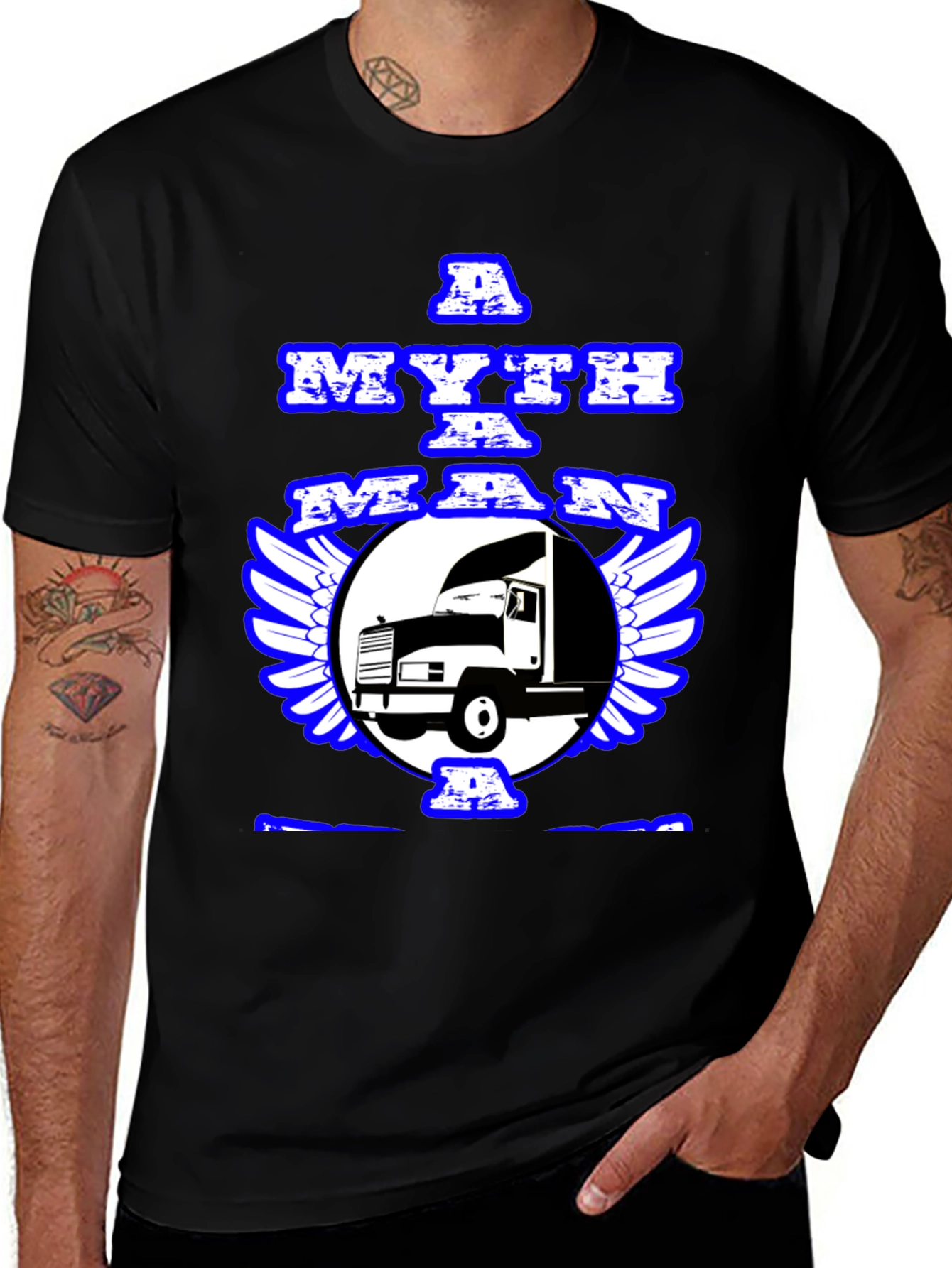 Variant 25 of A Myth A Man Legend Black Trucker T-Shirt