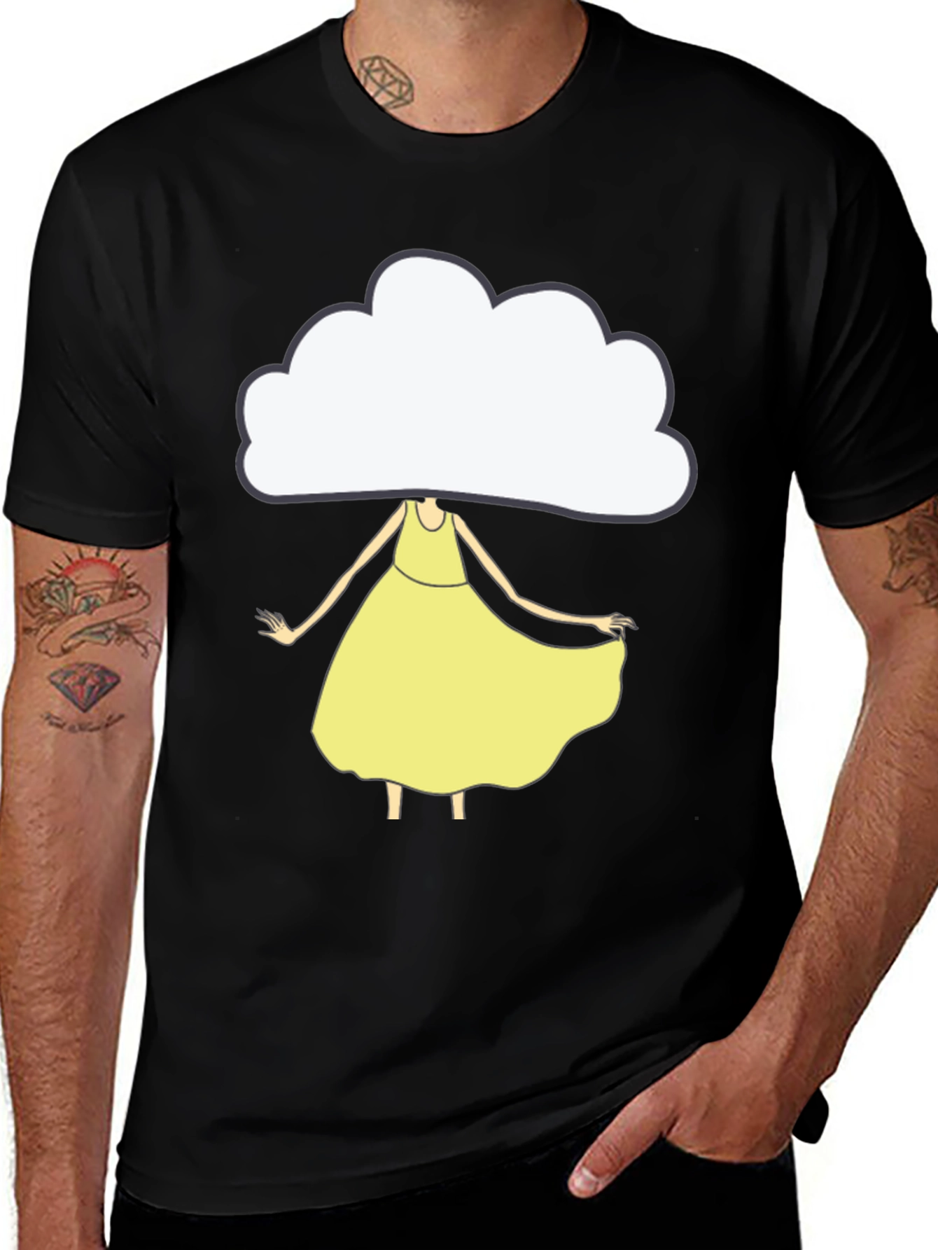 Variant 13 of Cloud Head Girl T-Shirt - Unique Graphic Tee