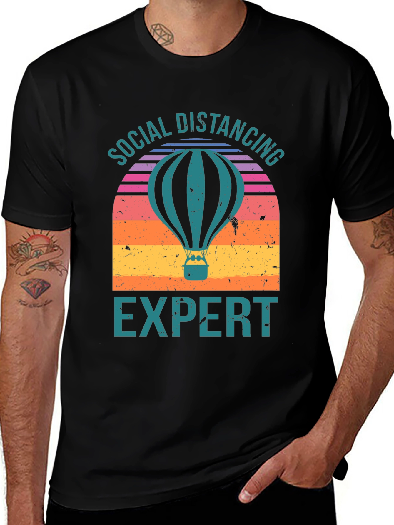 Variant 28 of Social Distancing Expert Hot Air Balloon T-Shirt