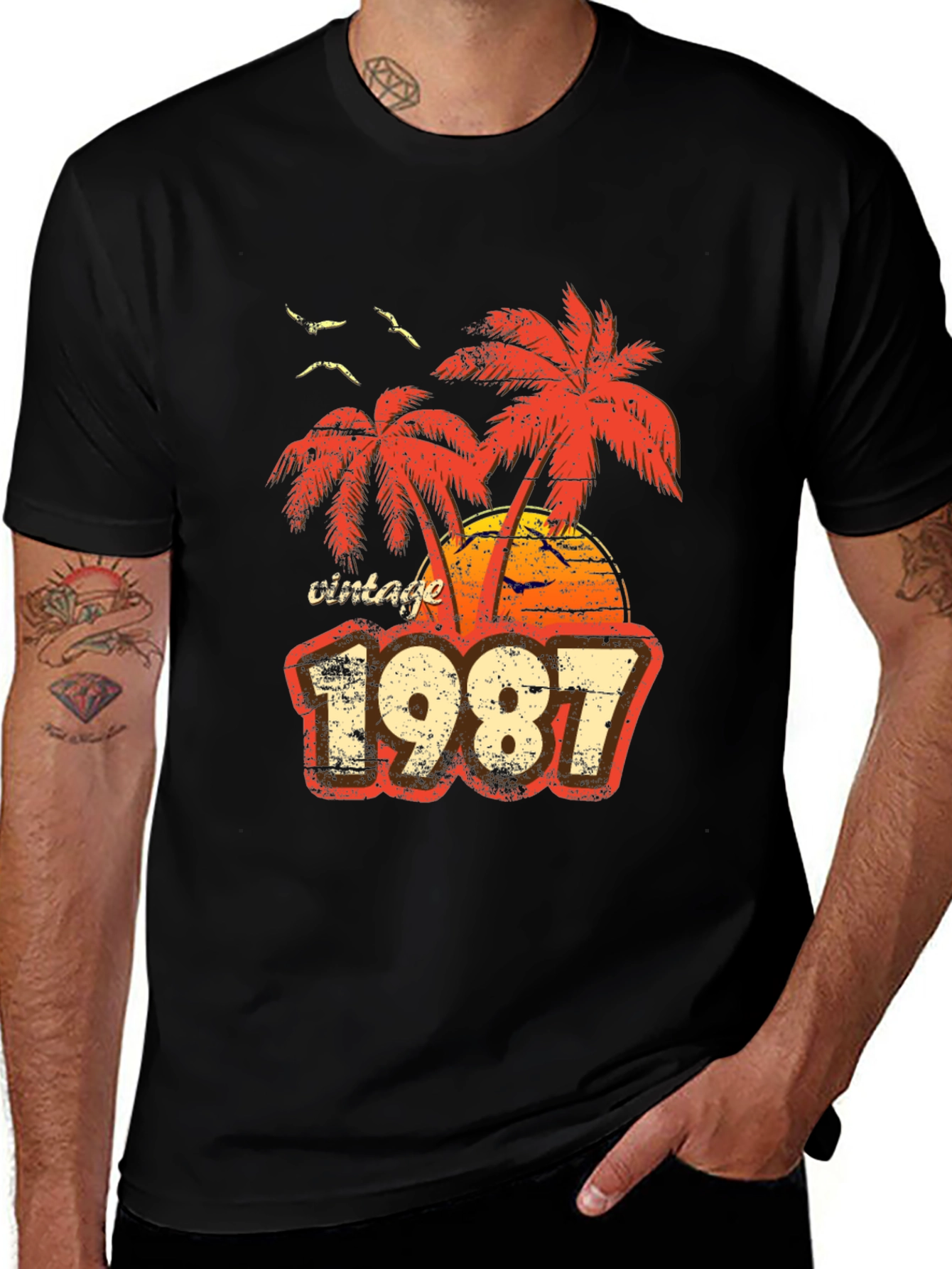 Variant 2 of Vintage 1987 Palm Tree T-Shirt