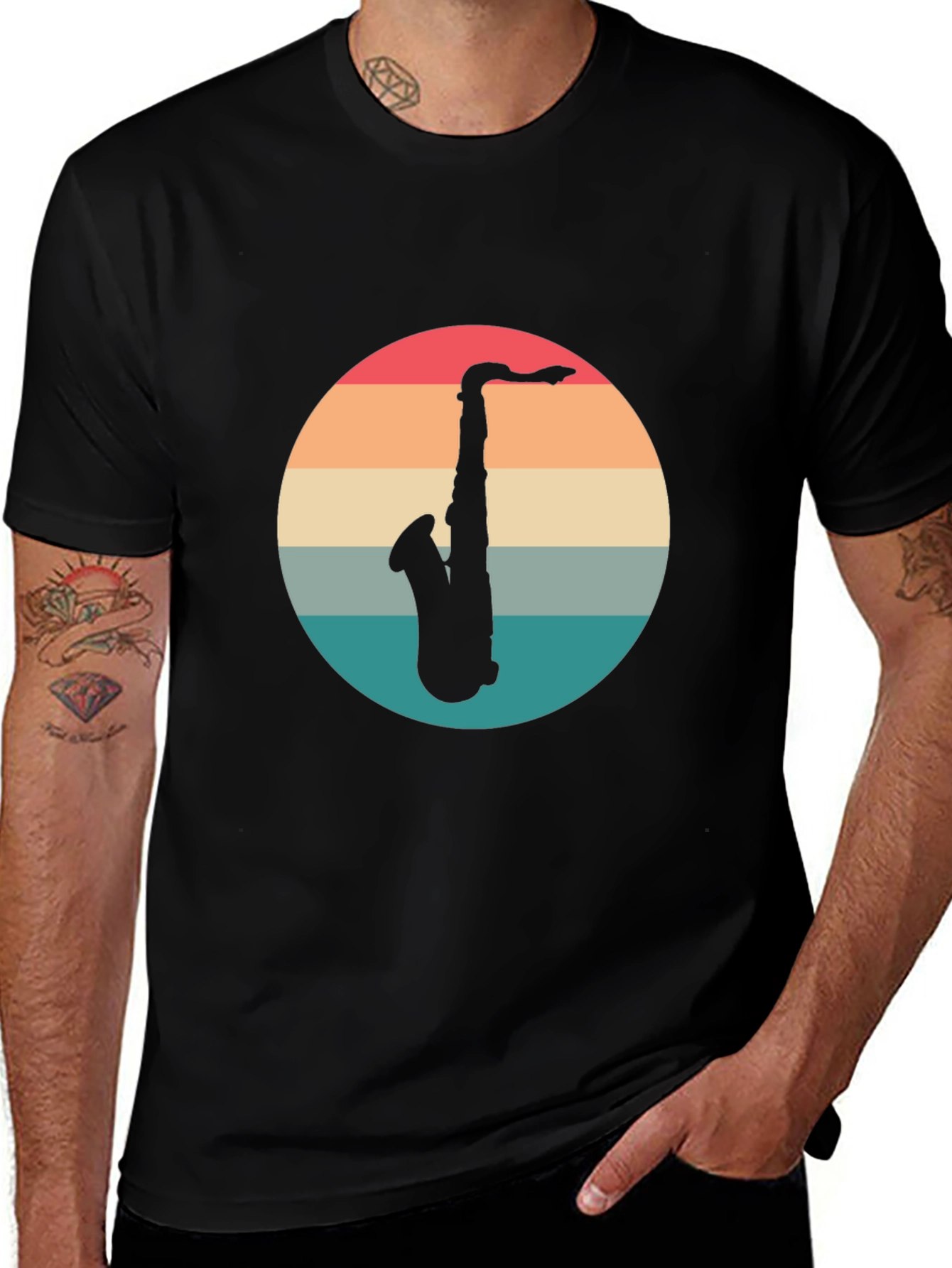 Variant 5 of Retro Saxophone T-Shirt - Vintage Style Music Tee