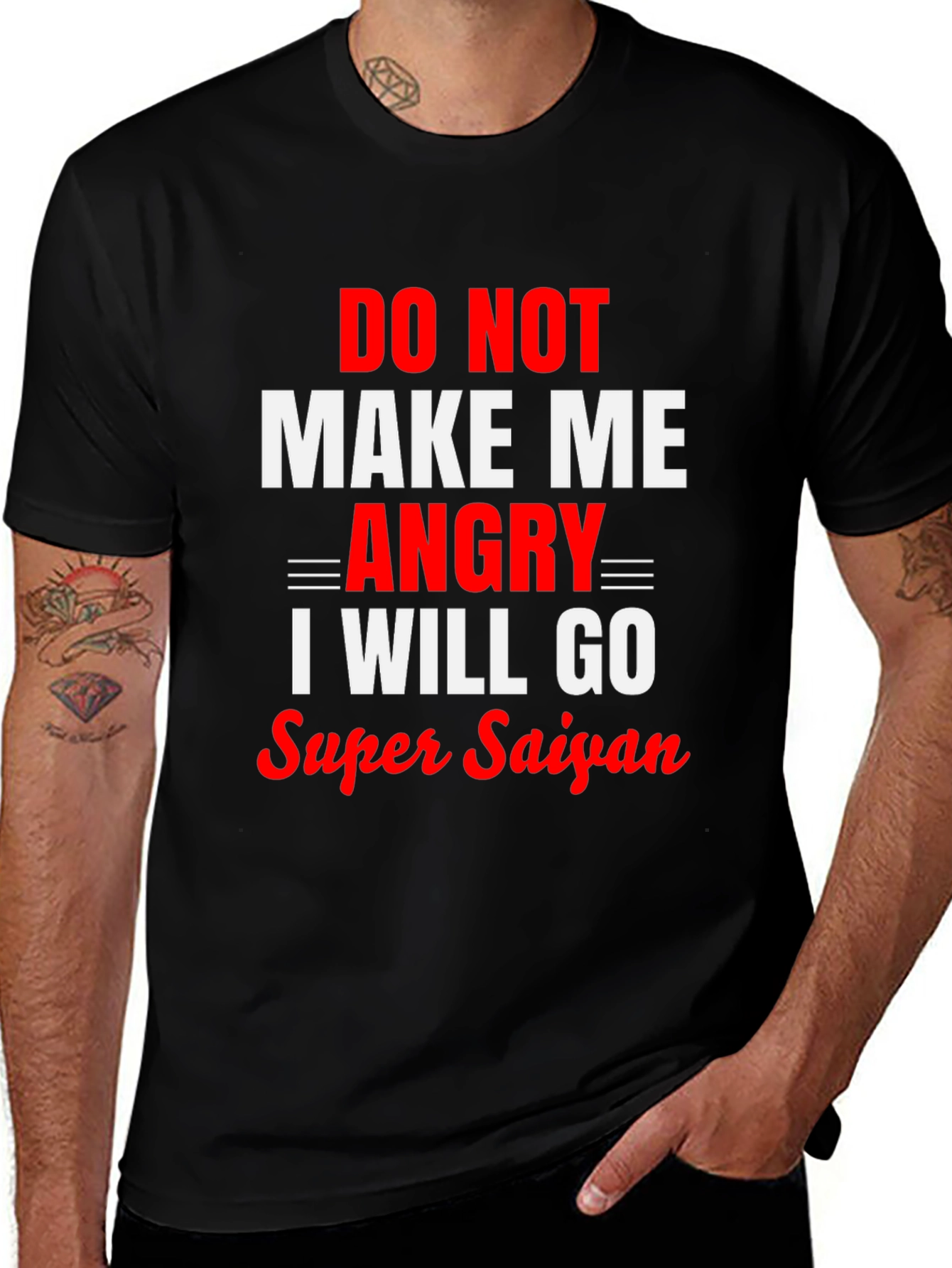 Variant 22 of Do Not Make Me Angry Super Saiyan Black T-Shirt