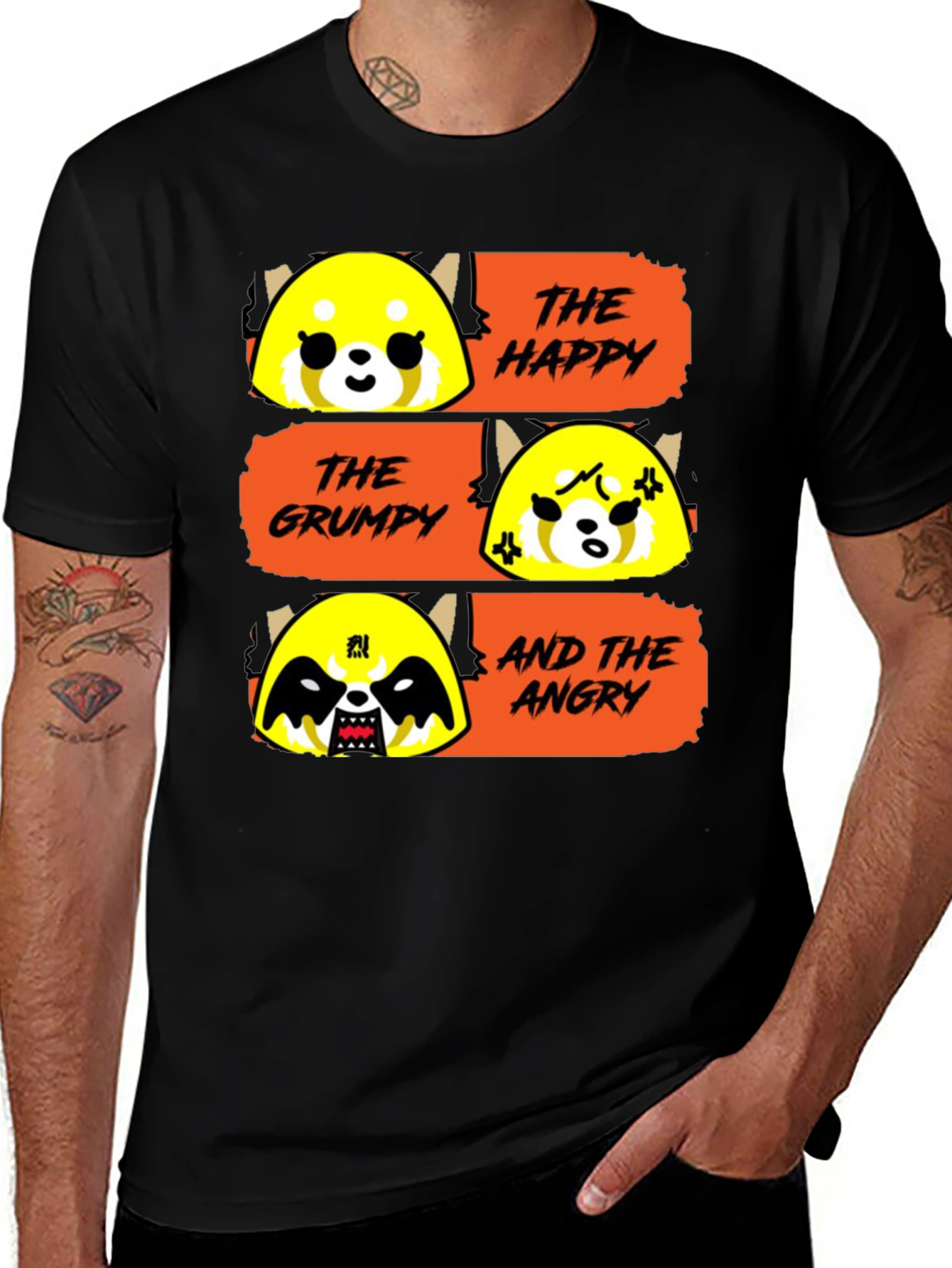 Variant 16 of Aggretsuko Moods T-Shirt - Happy, Grumpy, Angry Red Panda