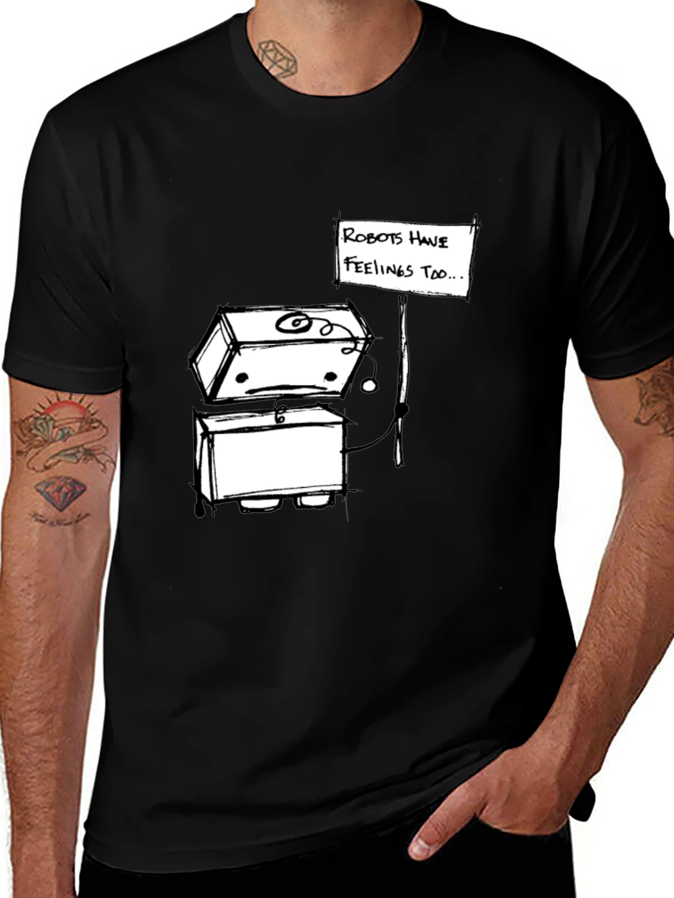 Variant 18 of Robots Have Feelings Too - Graphic T-Shirt