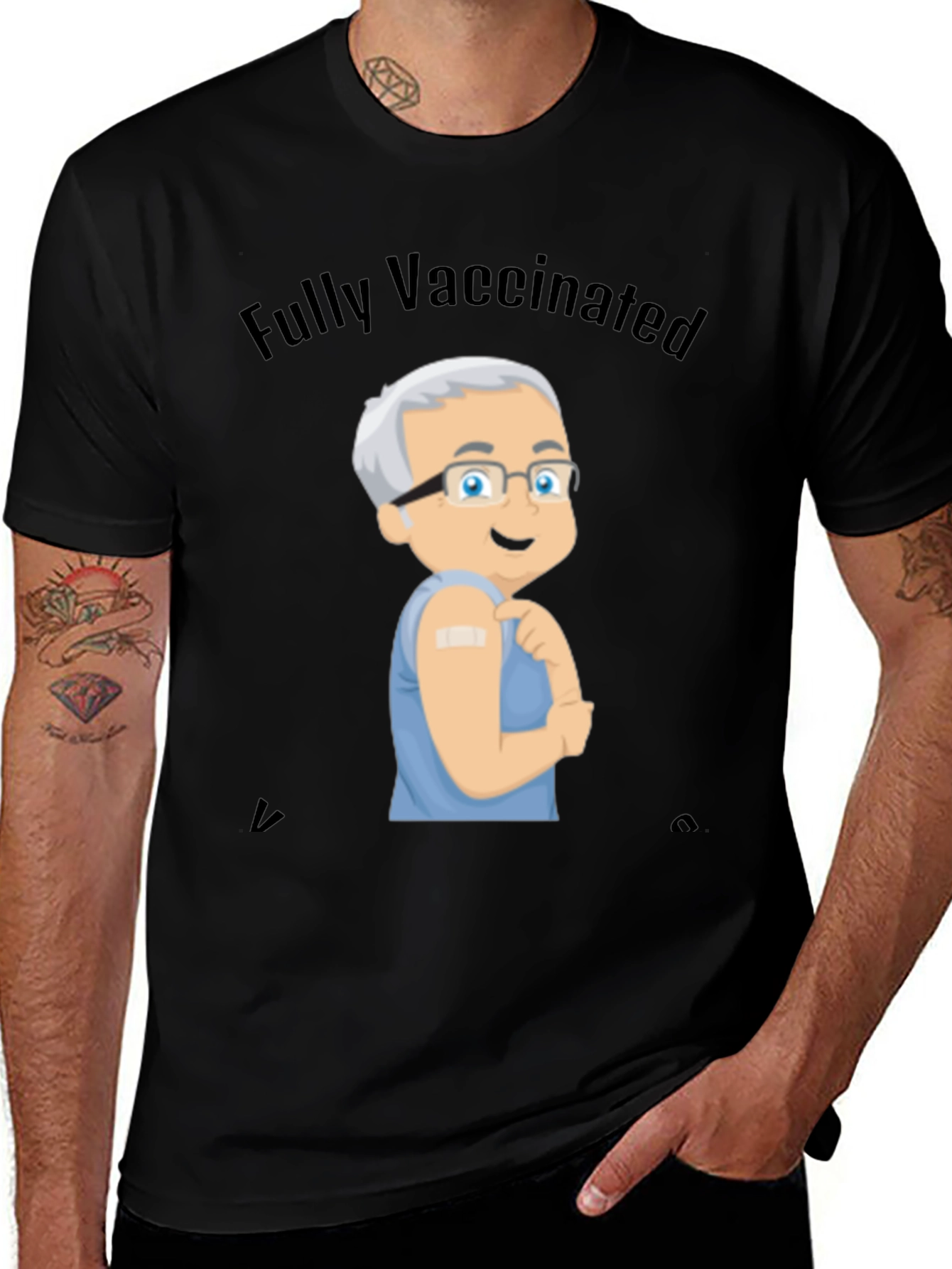 Variant 28 of Fully Vaccinated Cartoon Graphic T-Shirt