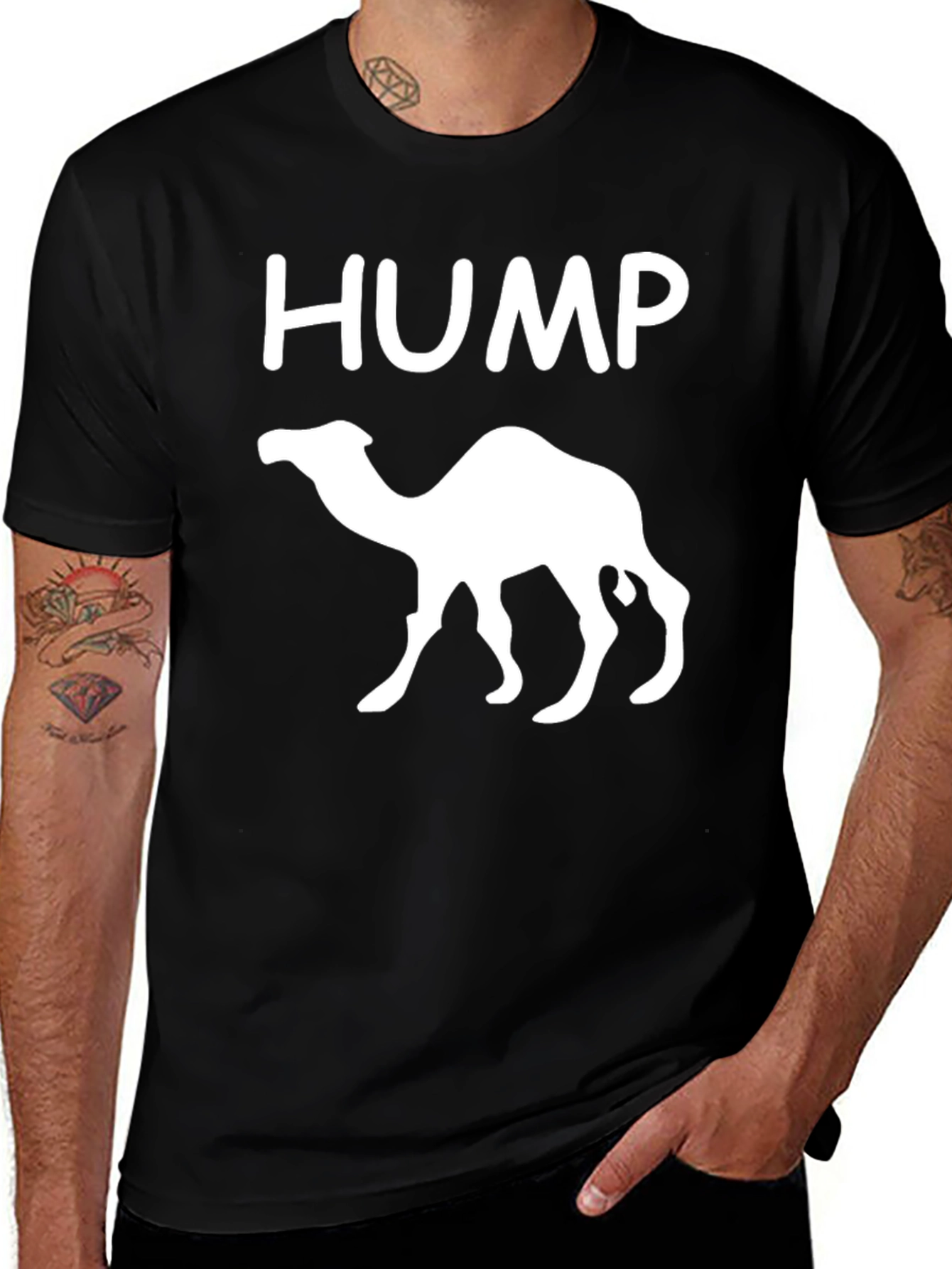 HUMP Camel Graphic Tee - Black Crew Neck T-Shirt