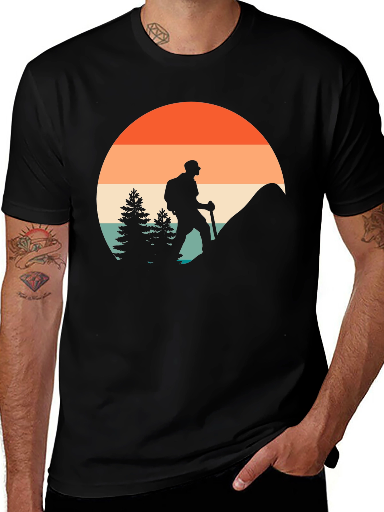 Variant 3 of Retro Hiker Graphic T-Shirt - Adventure Ready