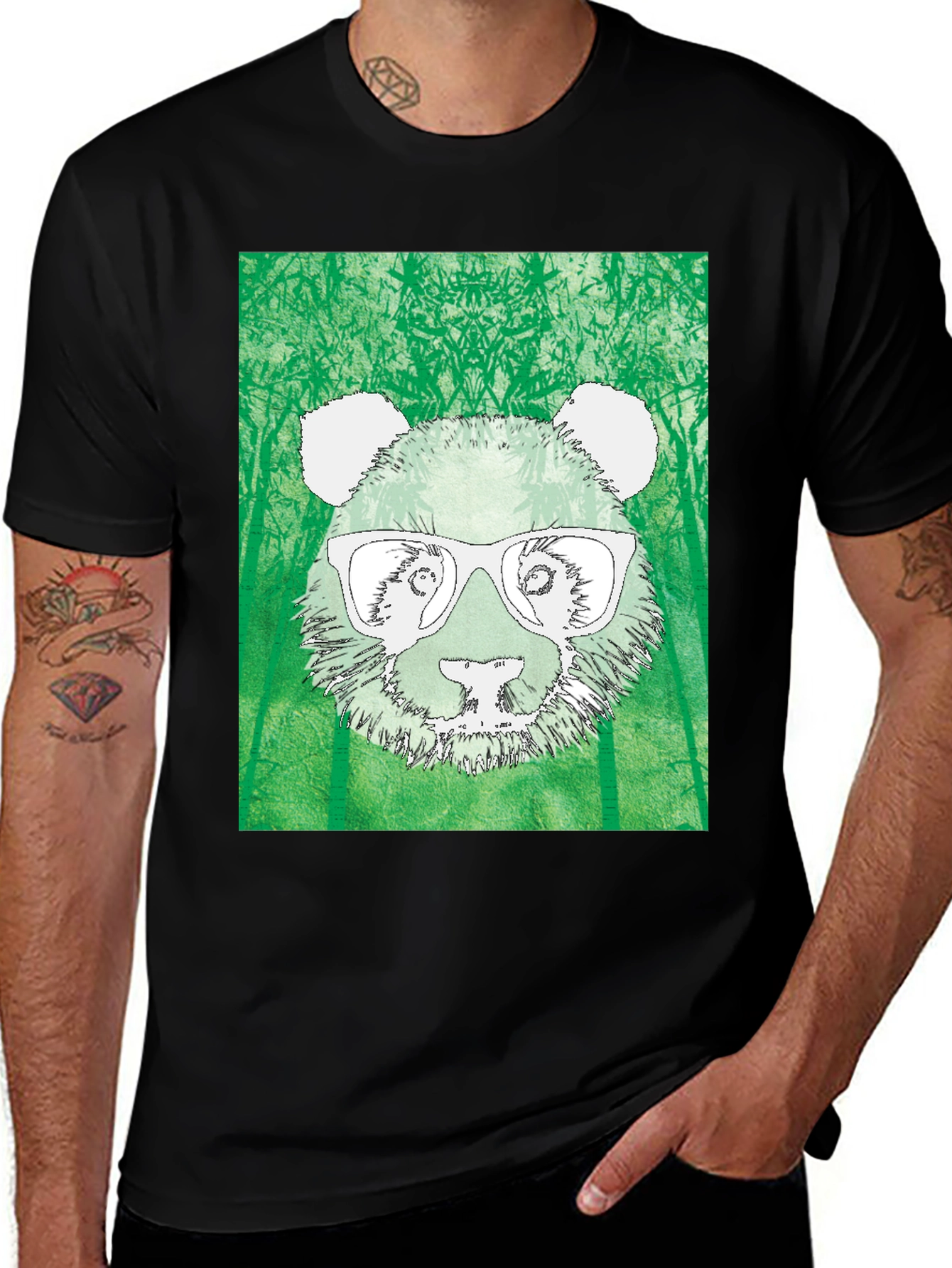 Variant 22 of Cool Panda Tee - Black Graphic T-Shirt