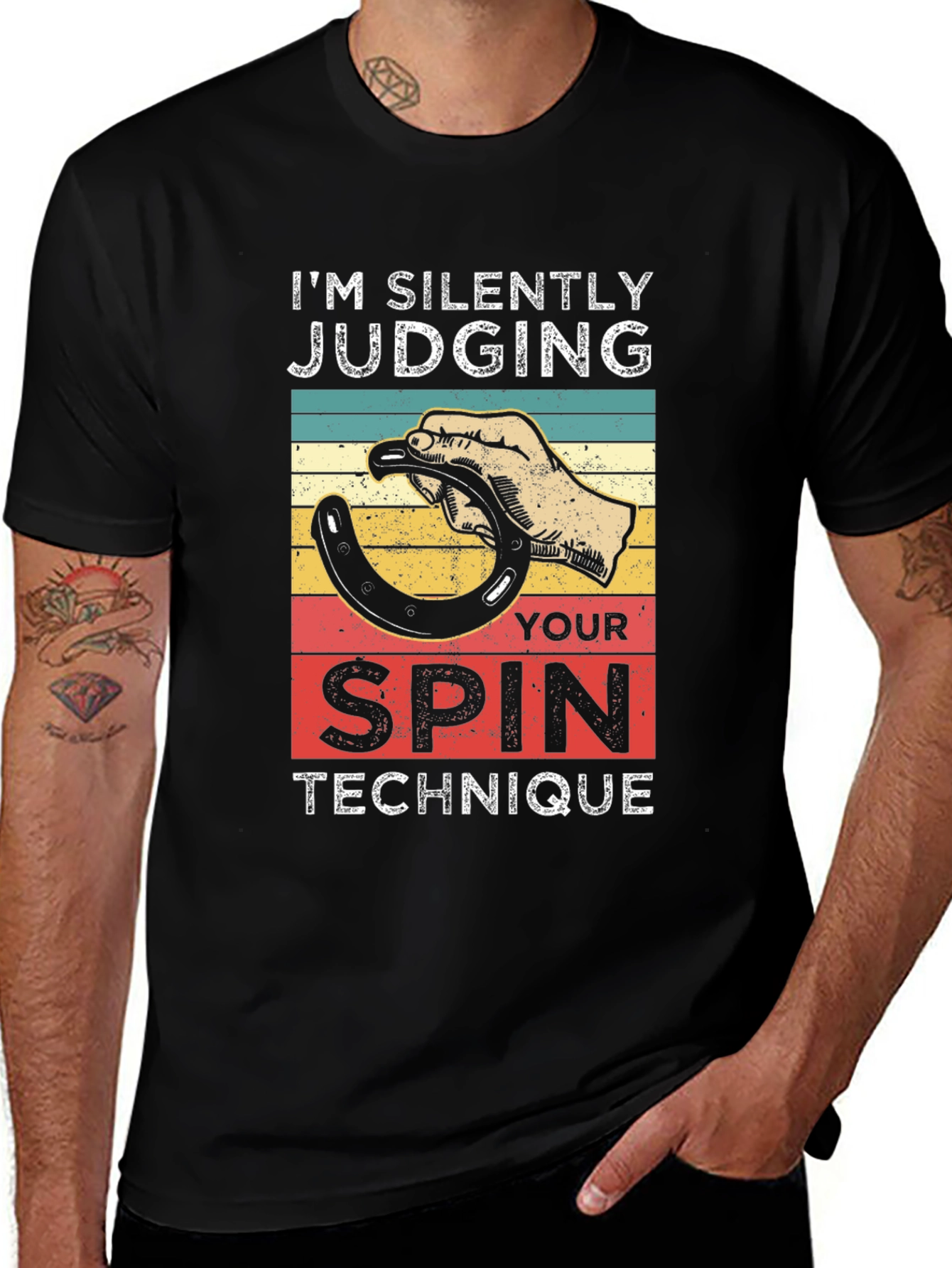 Variant 16 of Silently Judging Spin Technique T-Shirt
