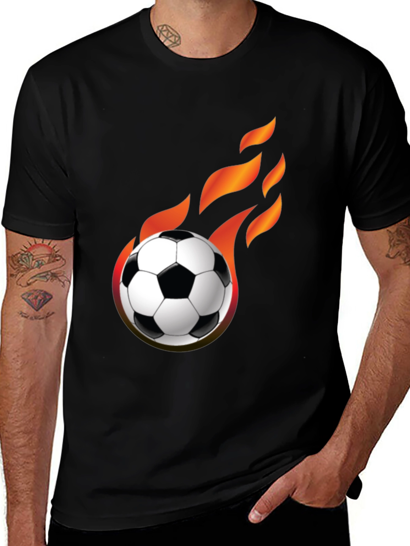 Variant 24 of Flaming Soccer Ball Graphic T-Shirt