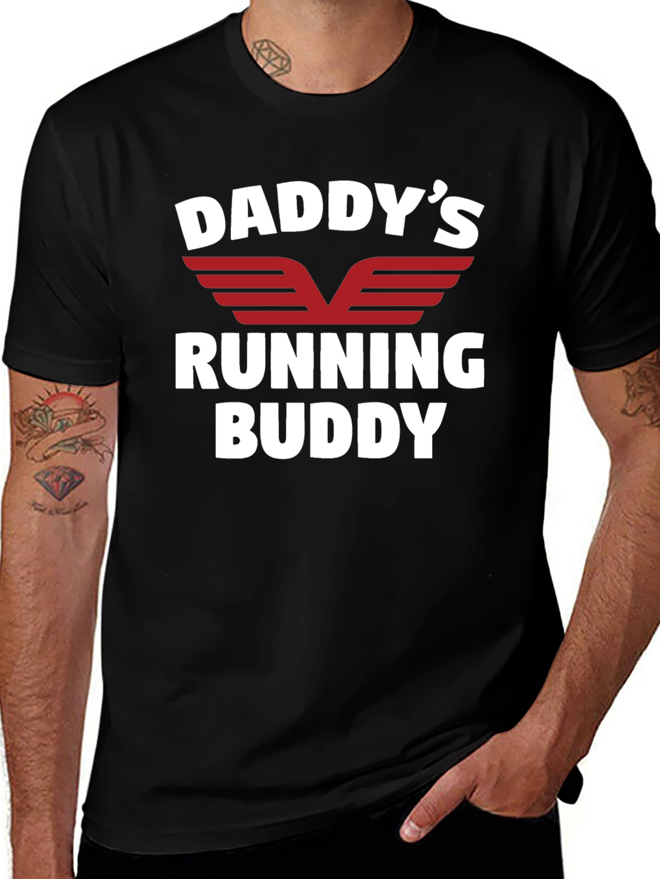 Daddy's Running Buddy Black T-Shirt