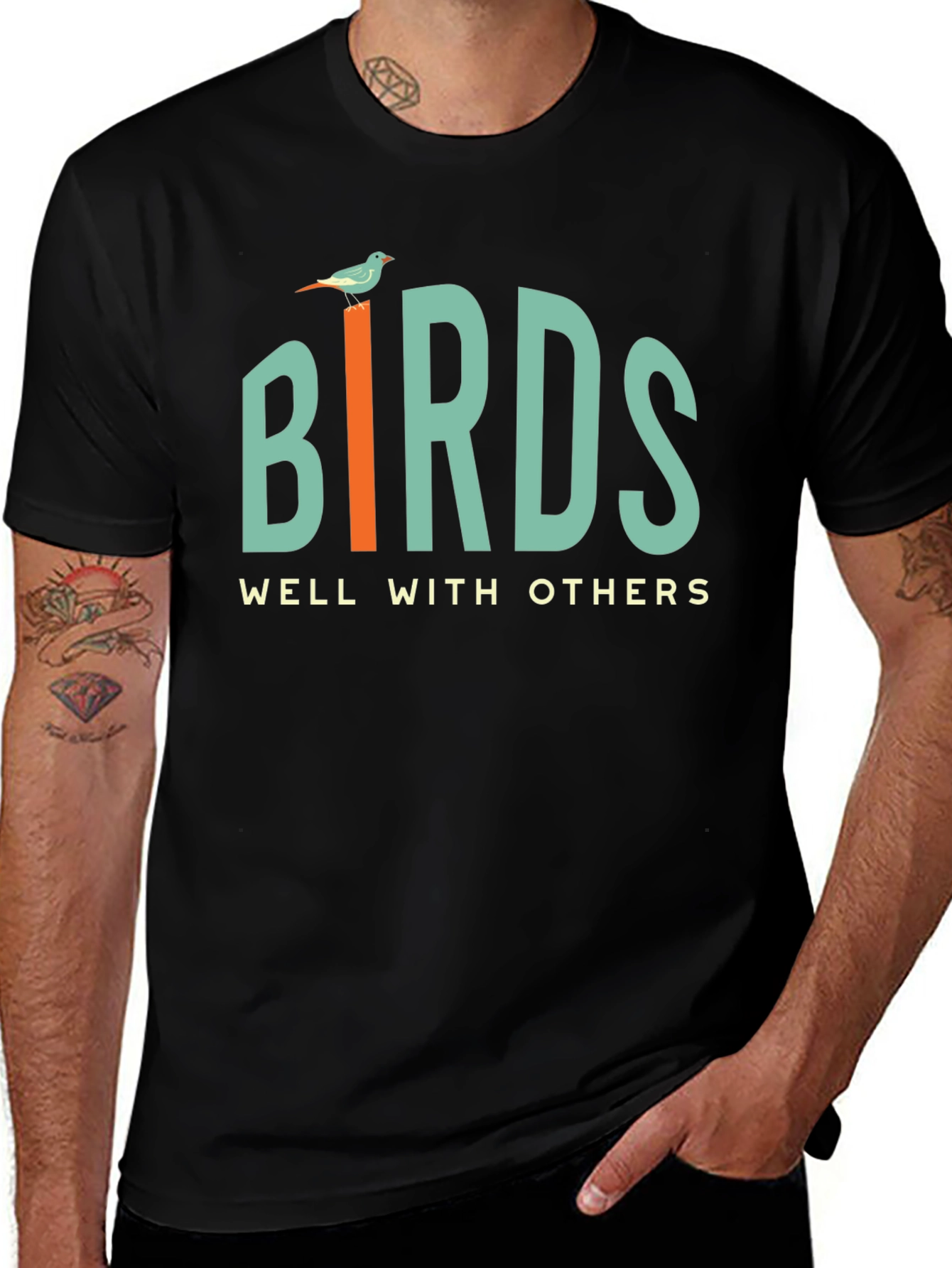 Variant 19 of Birds Well With Others Graphic Tee - Unisex