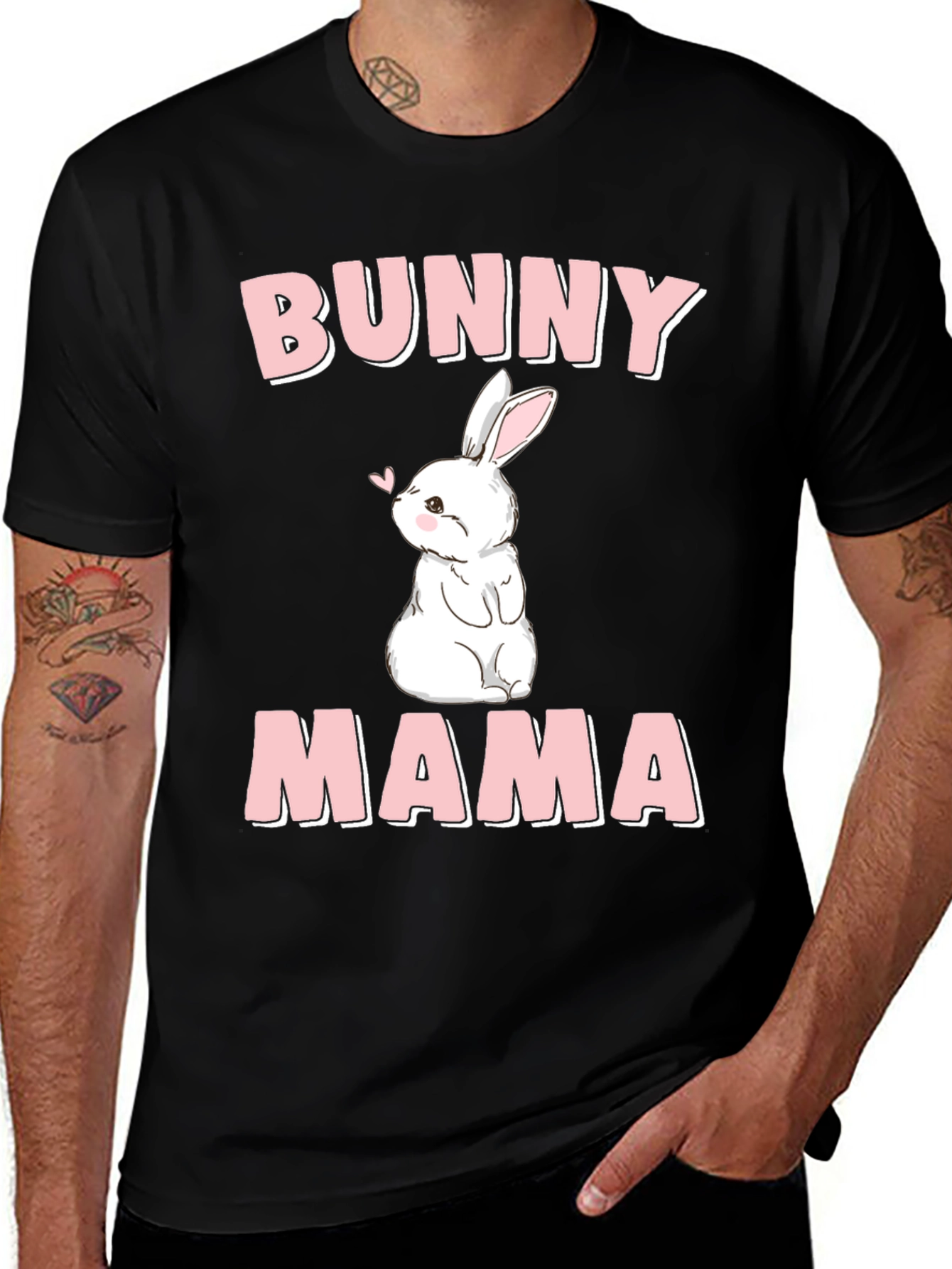Variant 17 of Bunny Mama T-Shirt - Cute Rabbit Graphic Tee