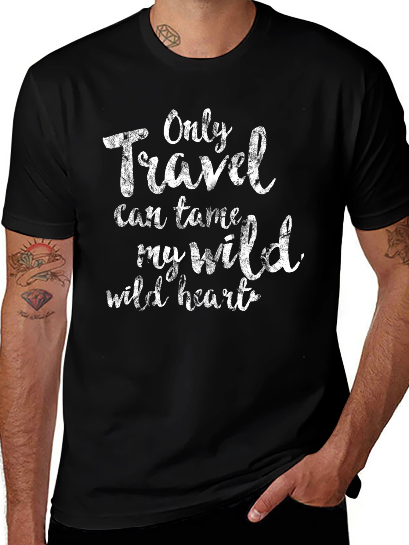 Variant 11 of Travel Quote Tee - Only Travel Can Tame My Wild Heart