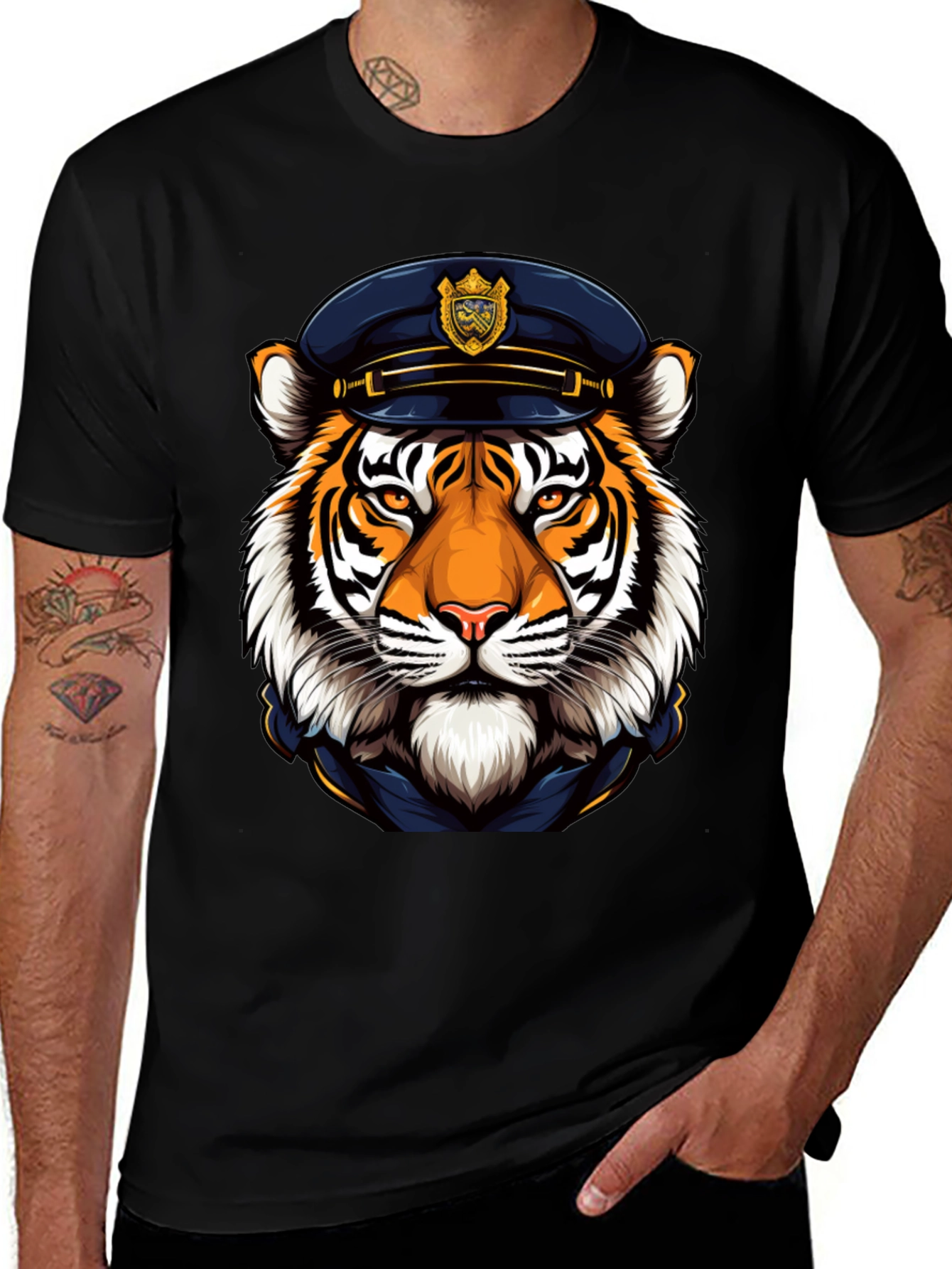 Variant 22 of Tiger Cop T-Shirt - Cool Animal Graphic Tee