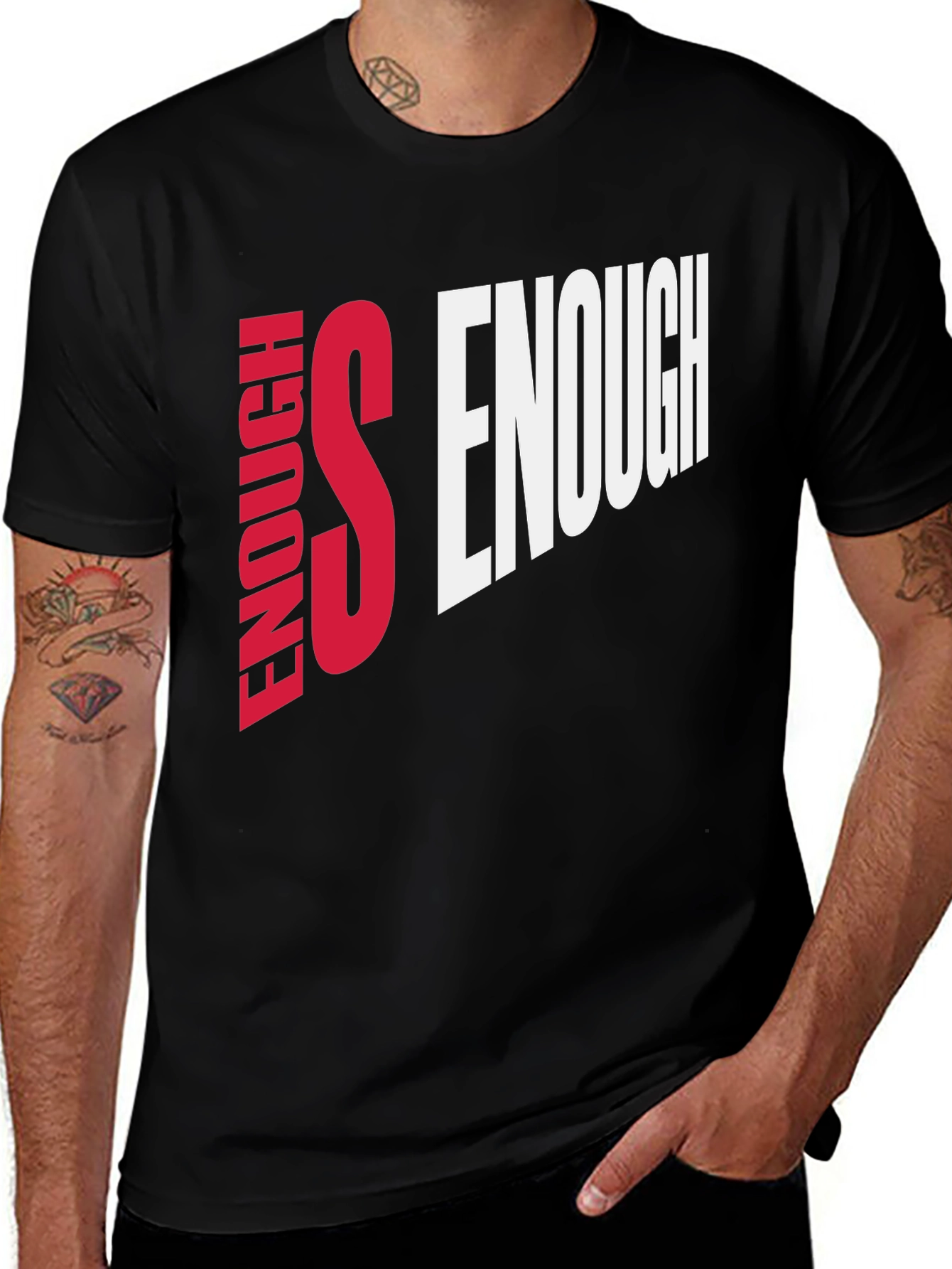 Variant 2 of Enough Is Enough Graphic Tee - Black