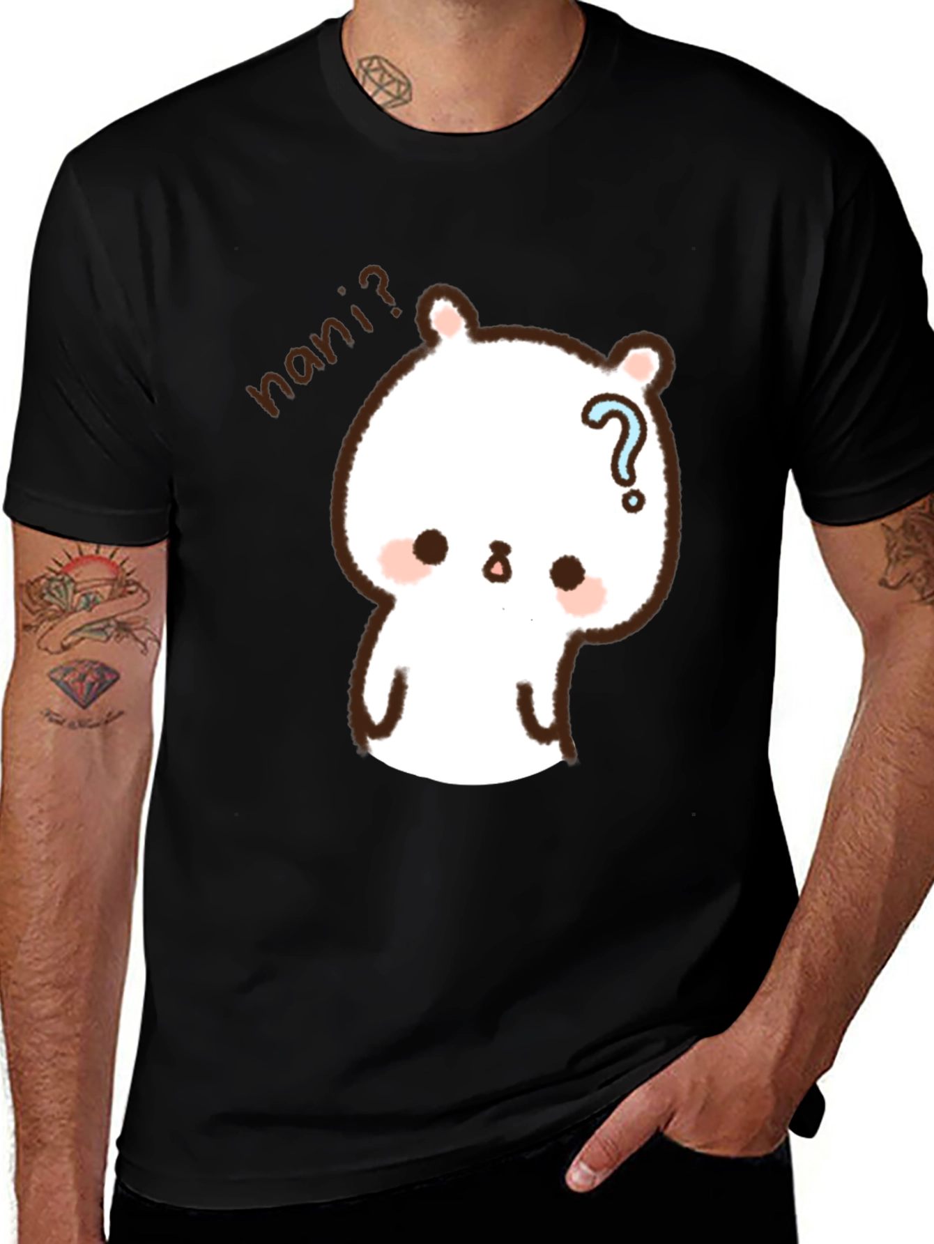 Variant 2 of Cute Anime Bear T-Shirt - "Nani?" Graphic Tee
