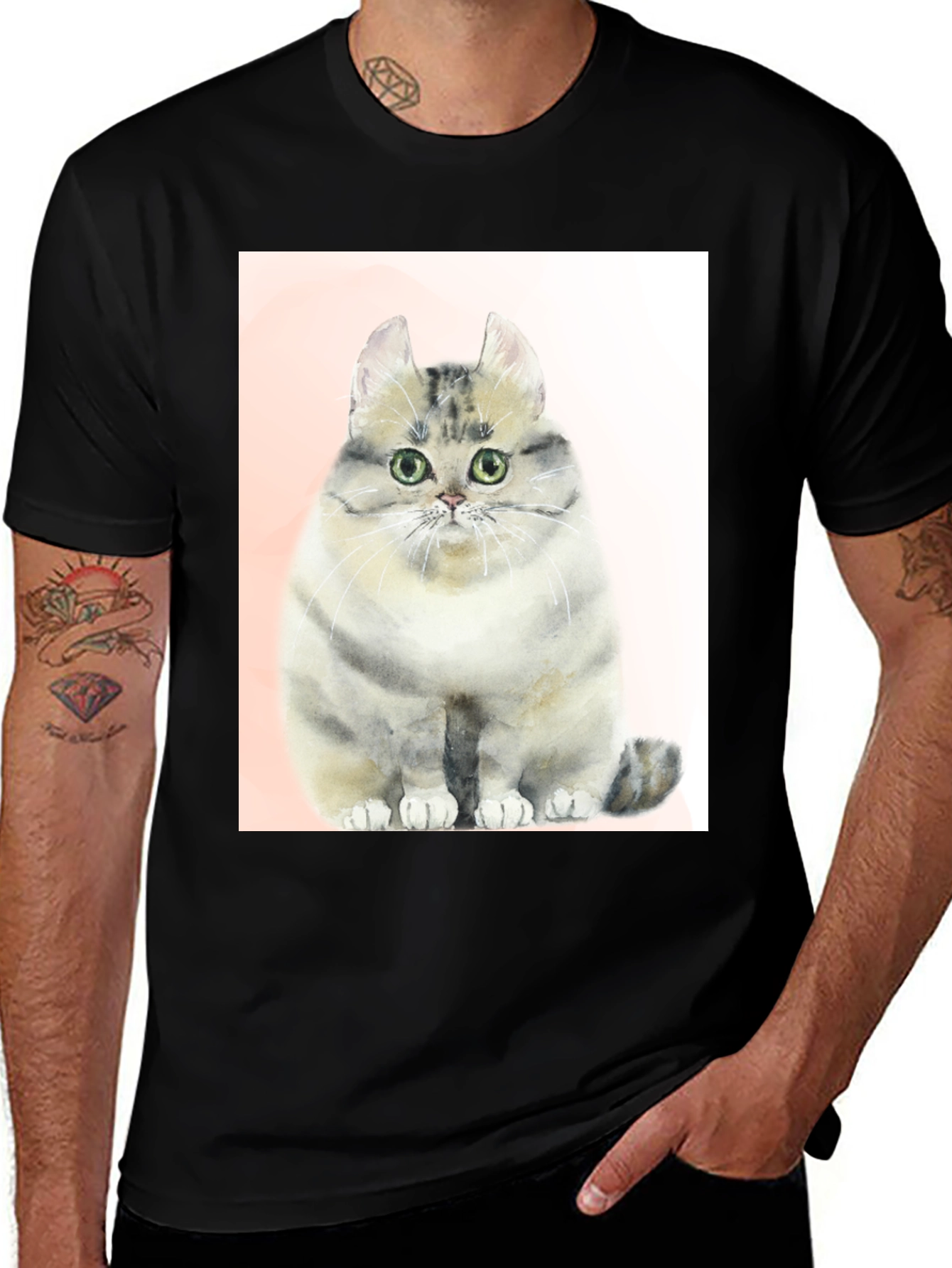 Variant 5 of Cute Cat Graphic Tee - Unique Design
