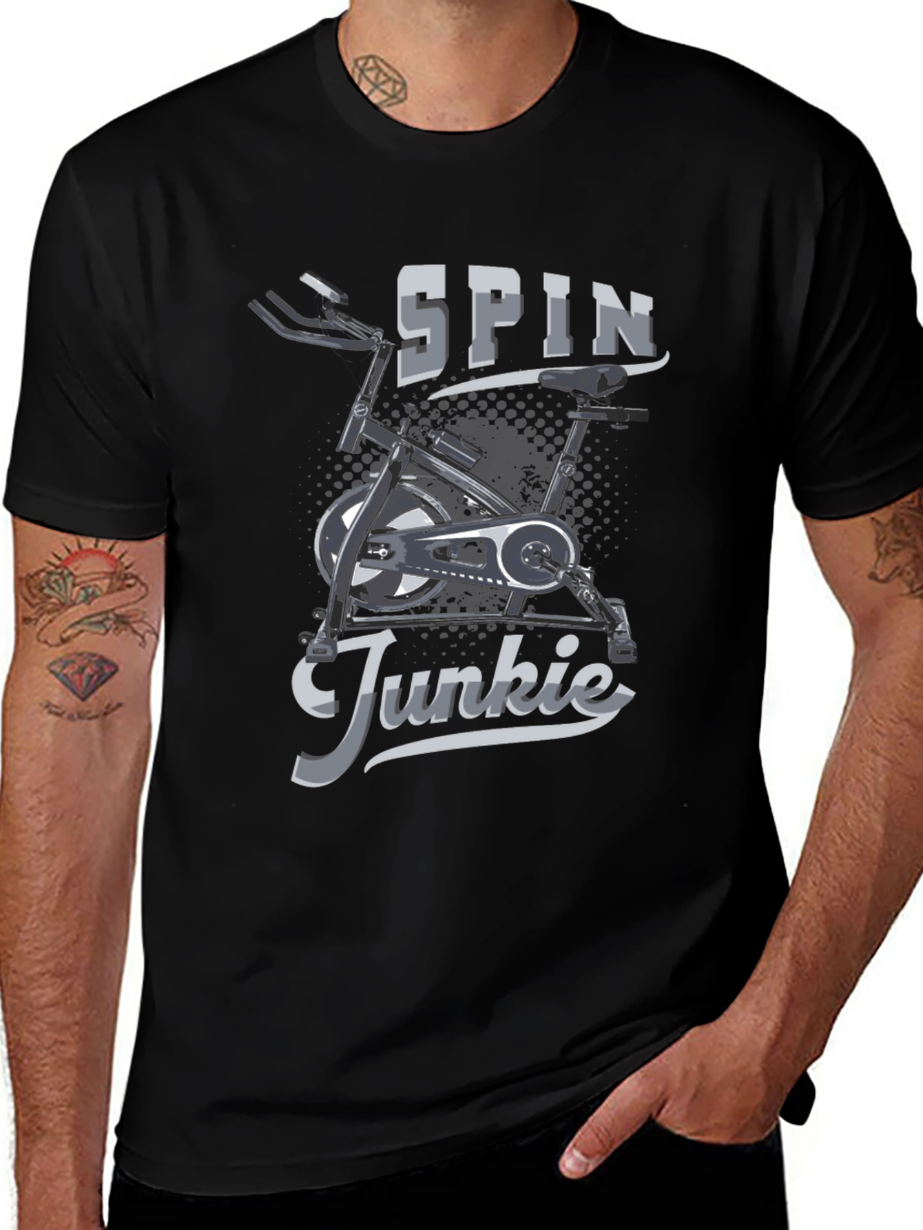 Variant 10 of Spin Junkie Graphic T-Shirt - Black