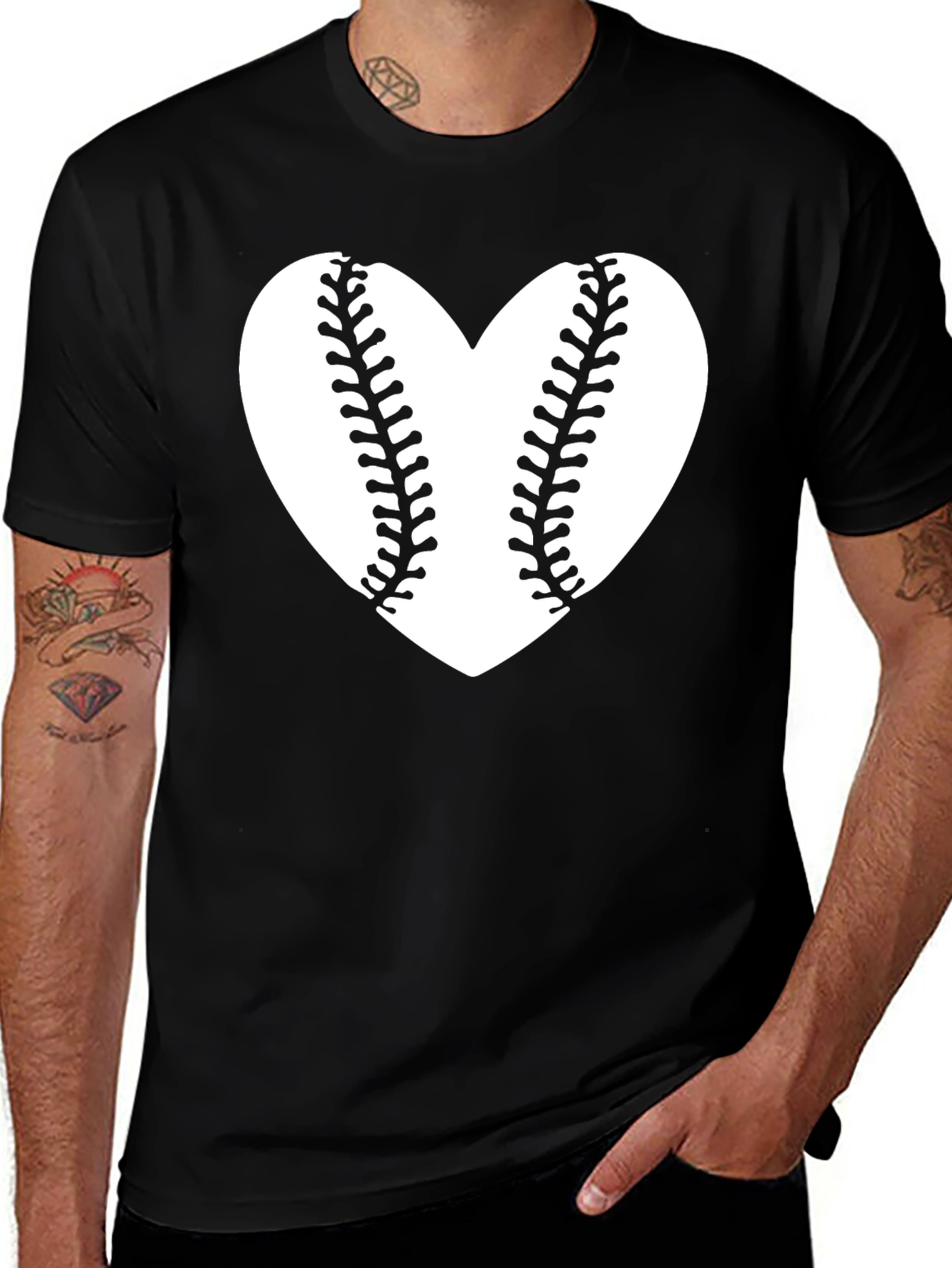 Variant 6 of Baseball Heart Graphic T-Shirt - Stylish Sports Tee