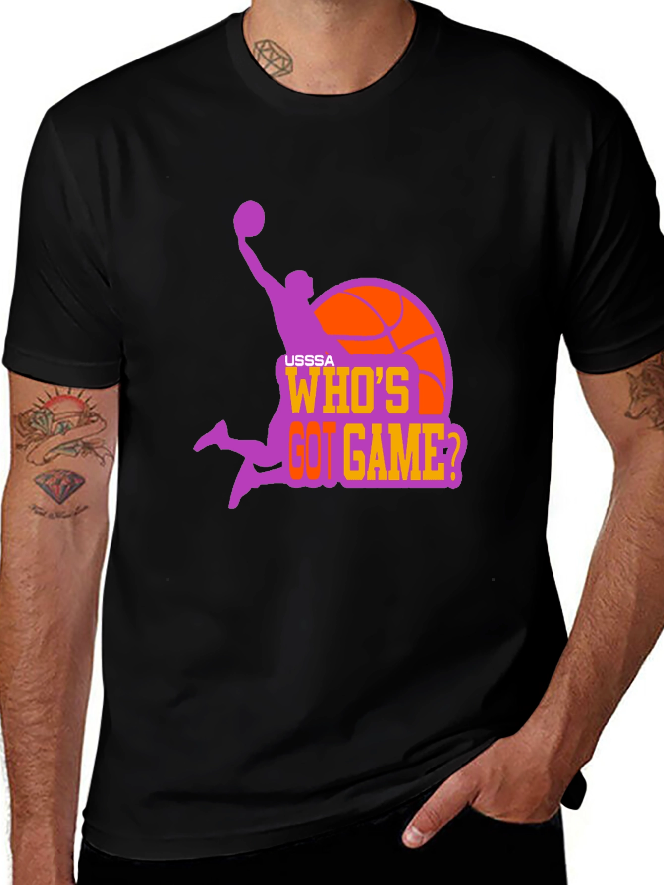Variant 18 of USSSA Who's Got Game Basketball Graphic Tee