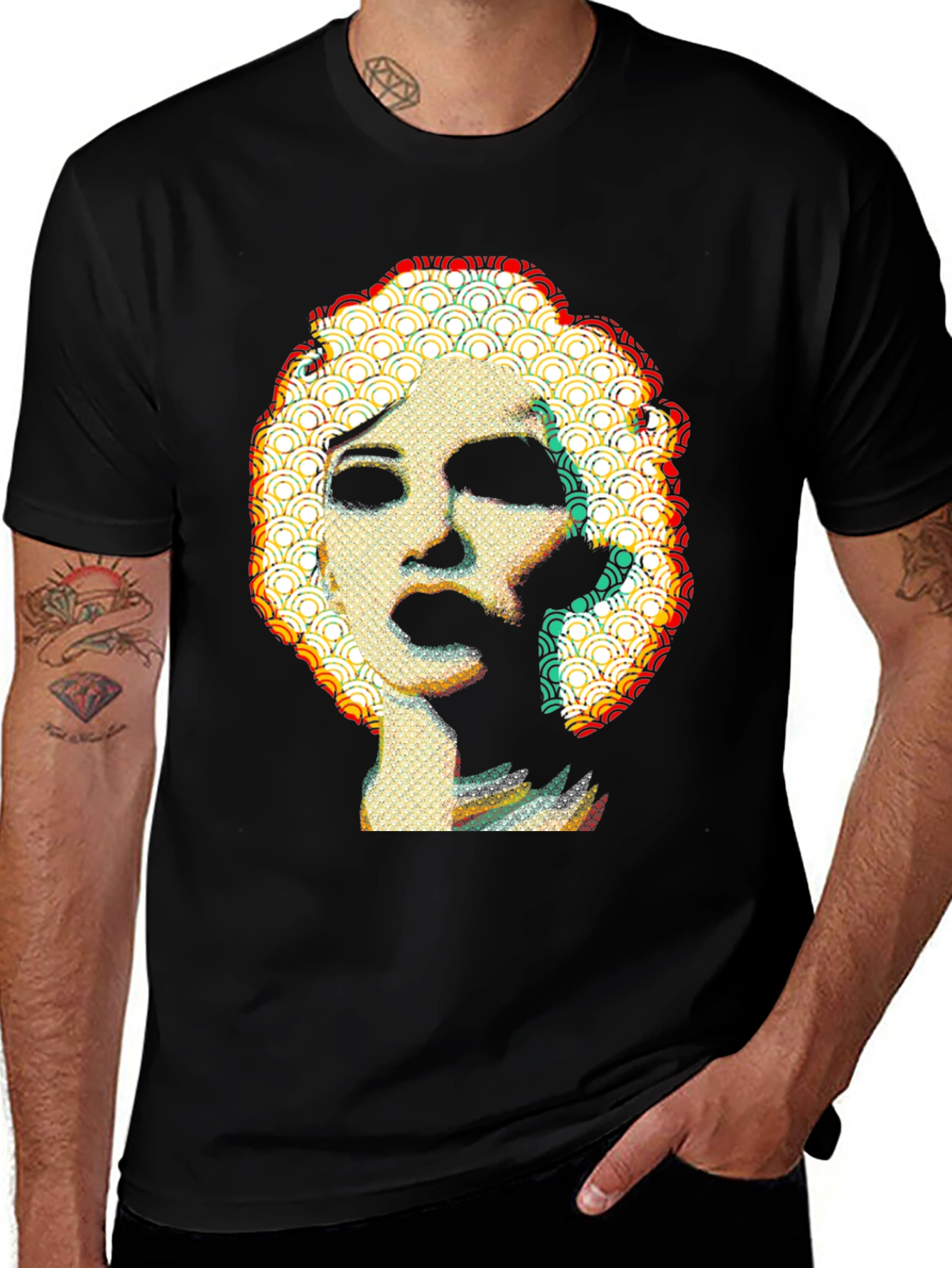 Variant 25 of Abstract Marilyn Monroe Graphic Black Tee