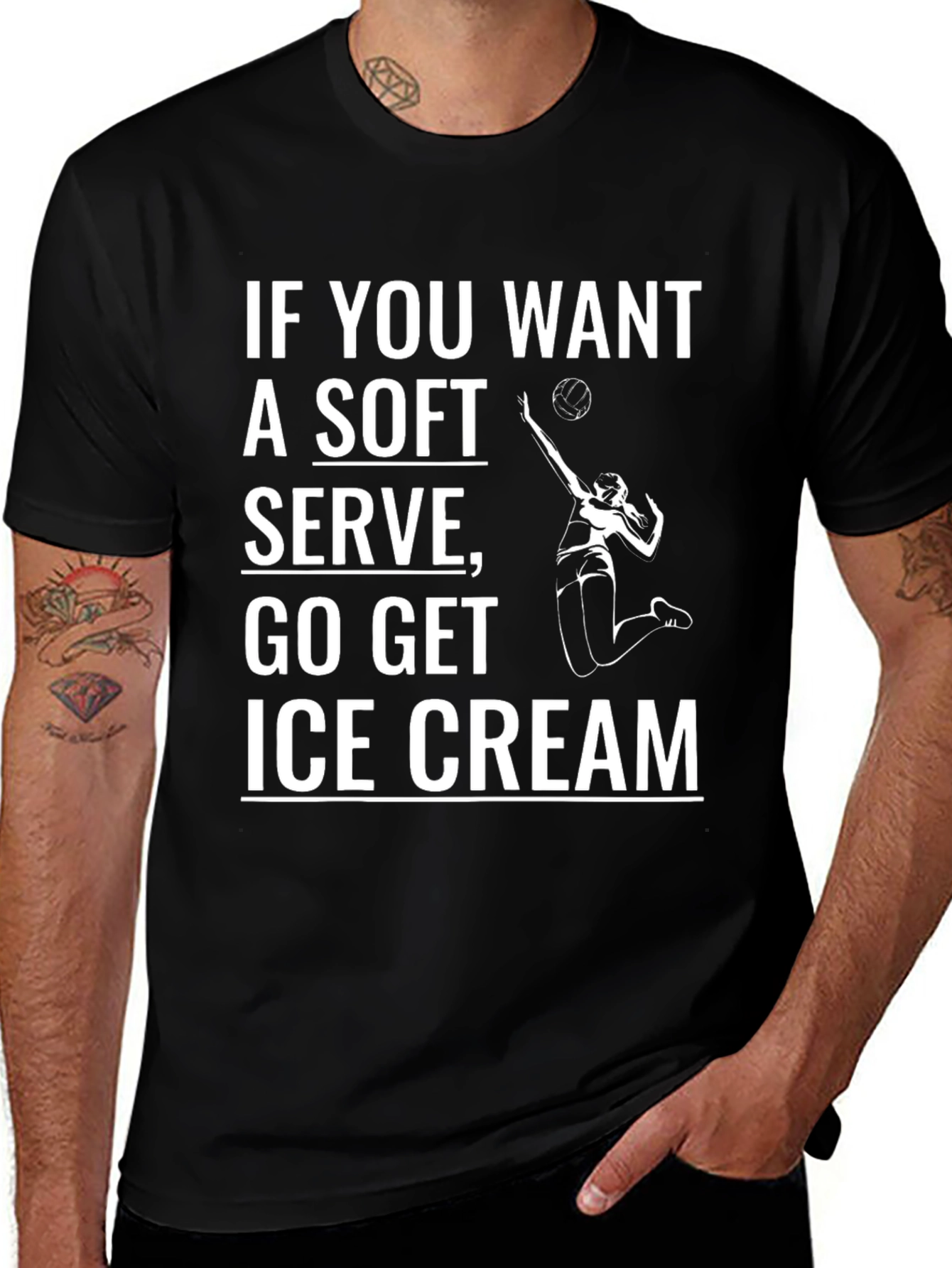 Volleyball Serve Humor Graphic Tee