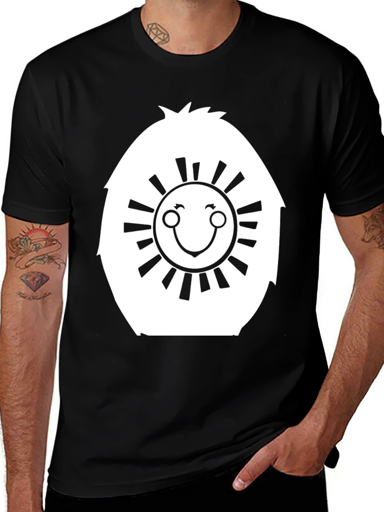 Variant 3 of Sunshine Graphic Tee - Black Cotton Blend