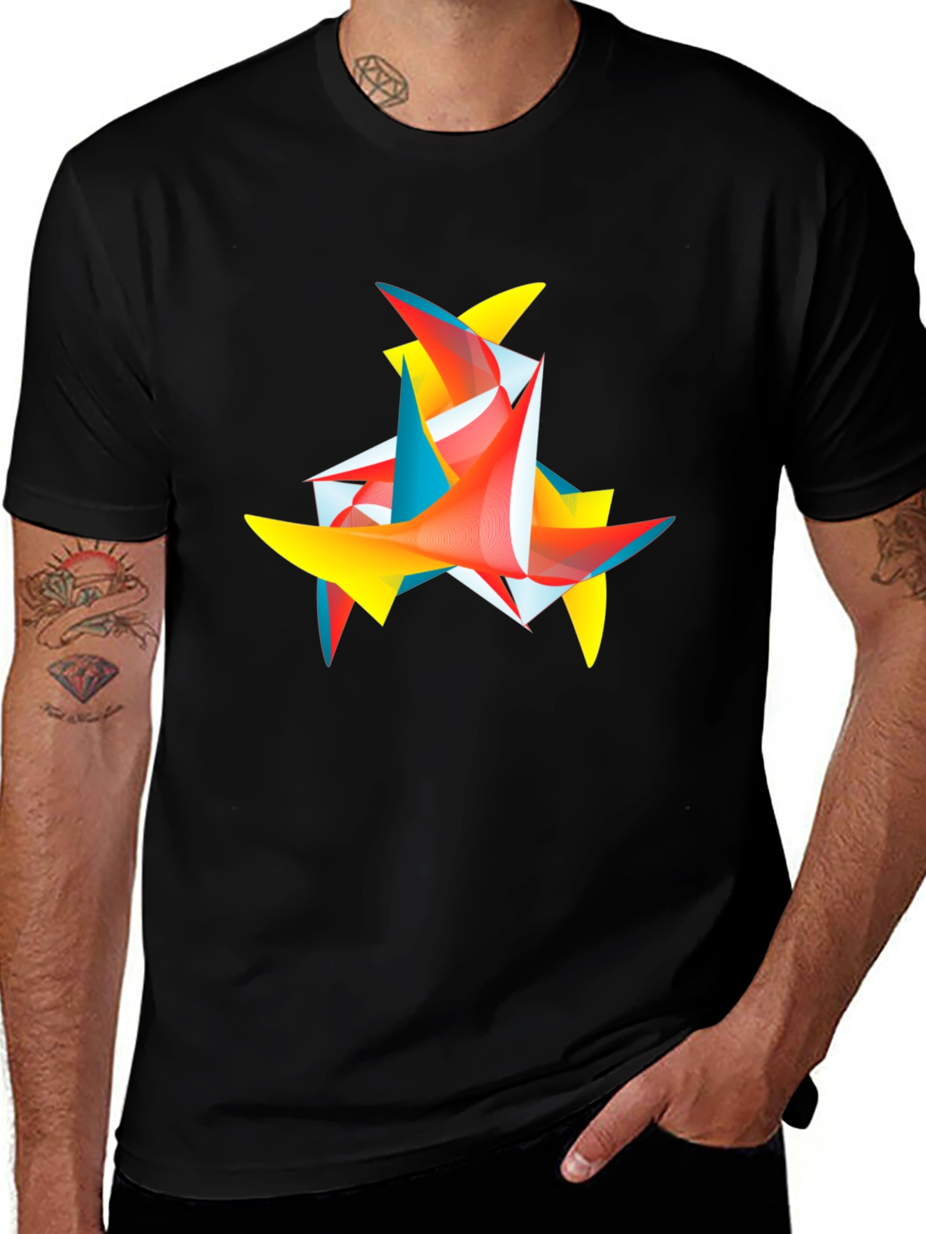 Variant 28 of Abstract Graphic Black T-Shirt - Modern Art Tee