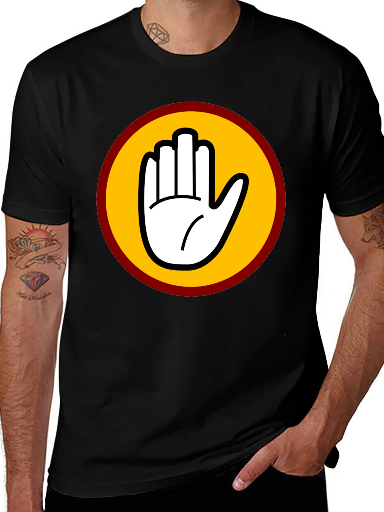 Variant 17 of Black T-Shirt with Bold Hand Graphic
