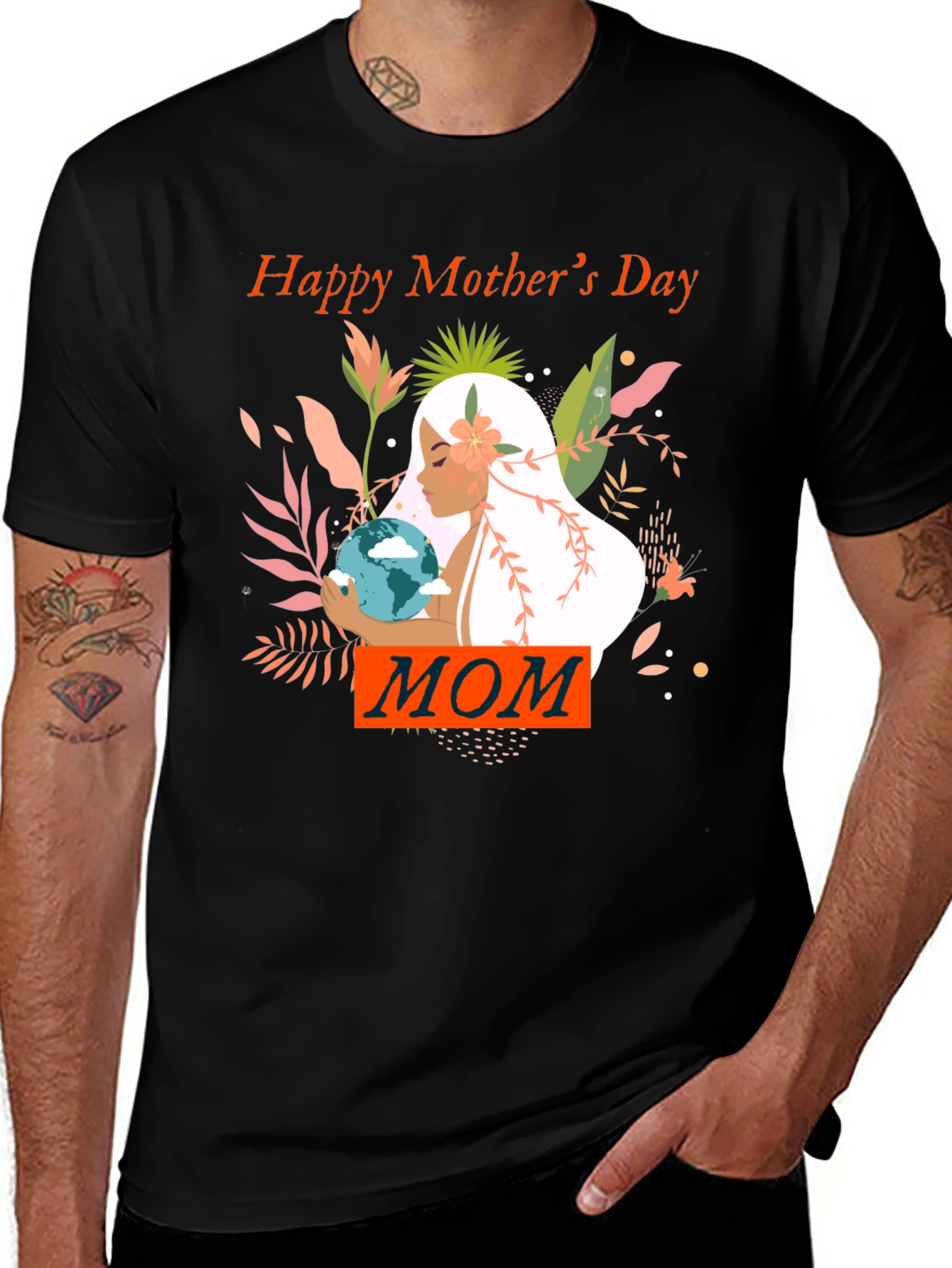 Mother's Day T-Shirt - "Mom" Earth Graphic Tee