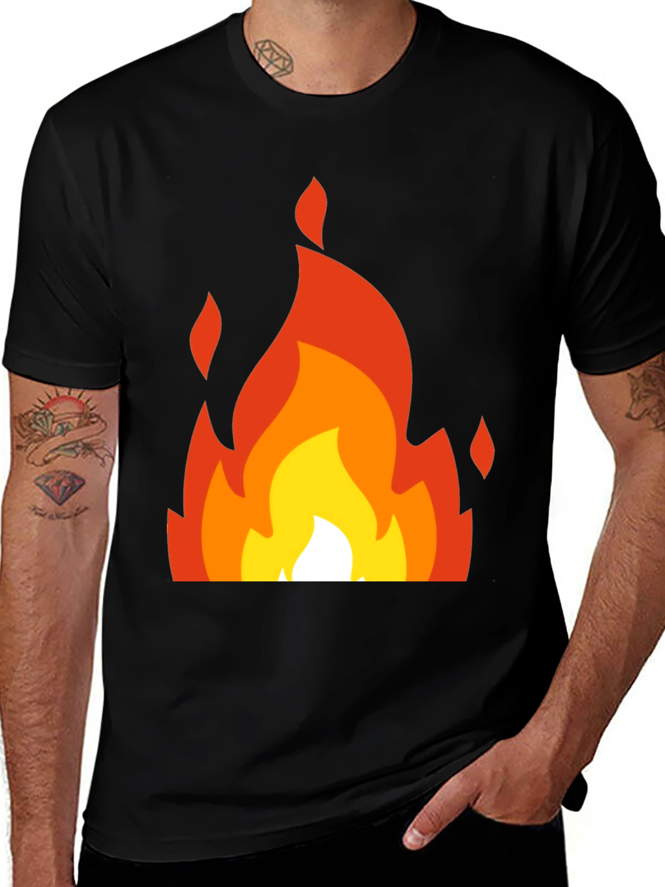 Variant 21 of Fiery Flame Graphic Tee - Black