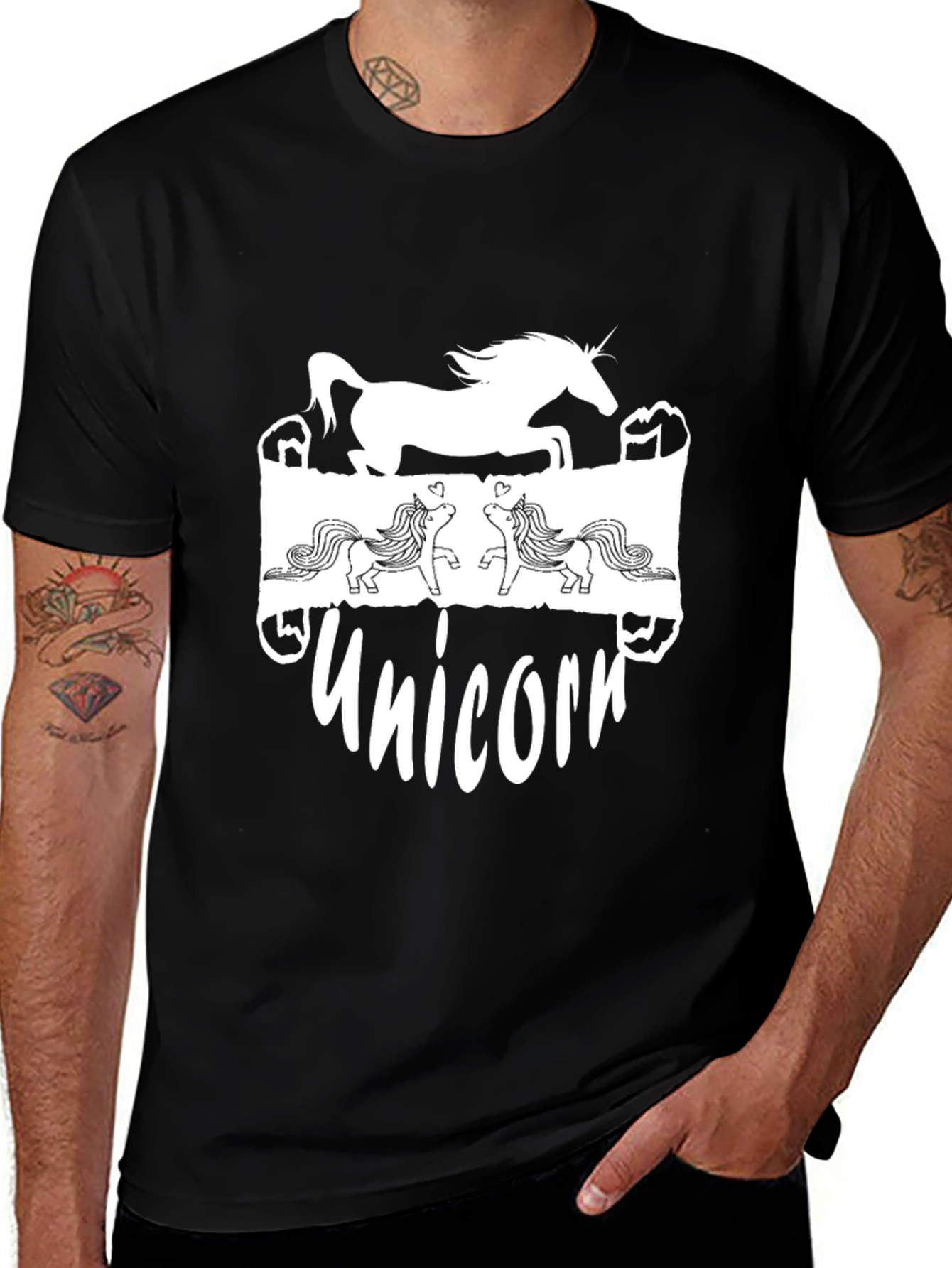 Variant 16 of Unicorn Graphic Black T-Shirt