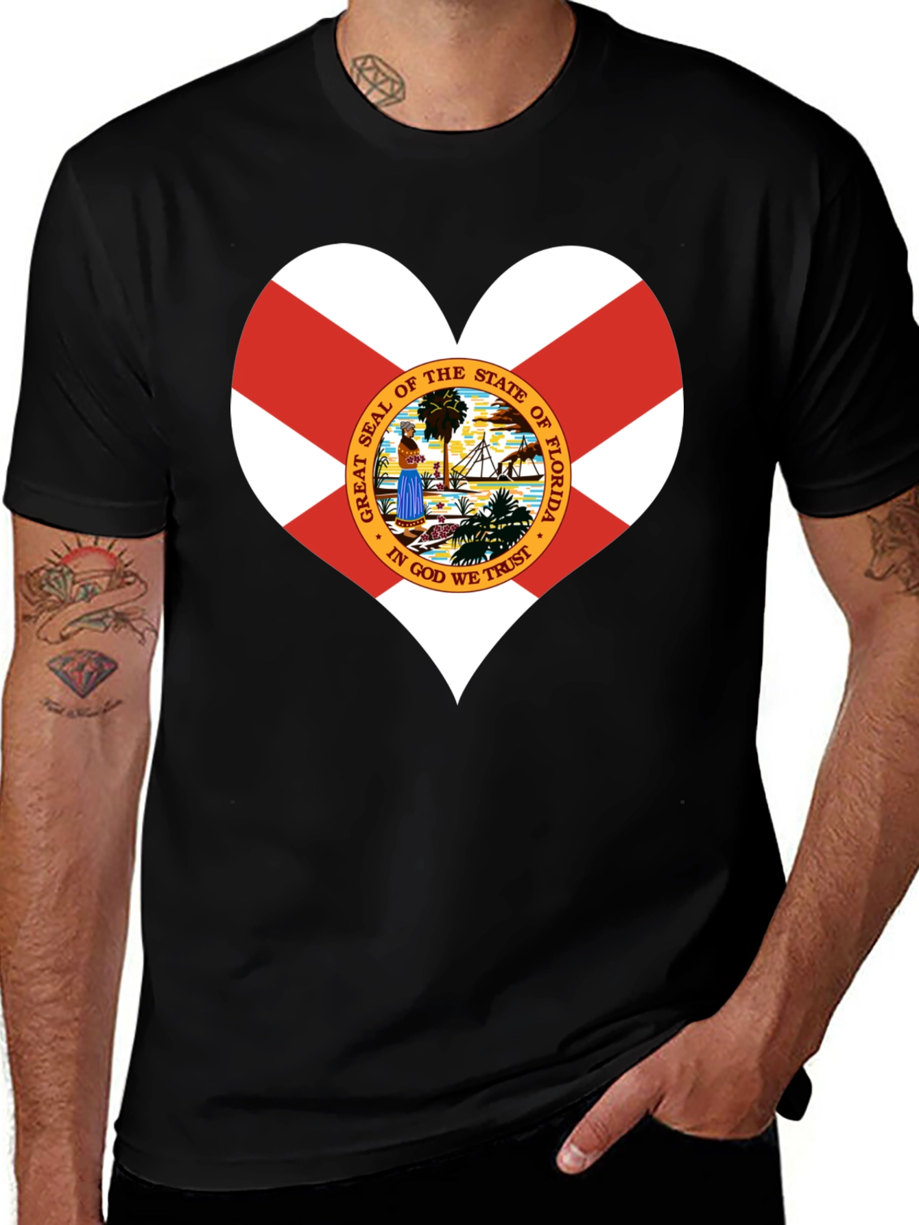 Florida Flag Heart T-Shirt - State Pride Tee