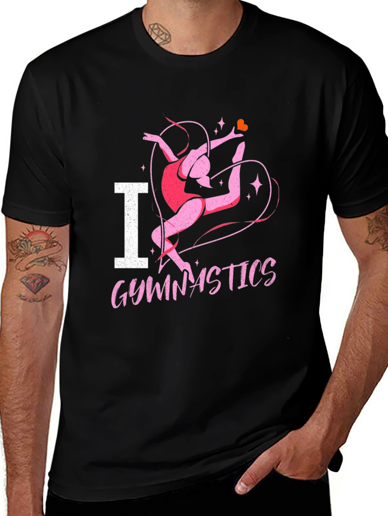 Variant 24 of I Heart Gymnastics Black T-Shirt