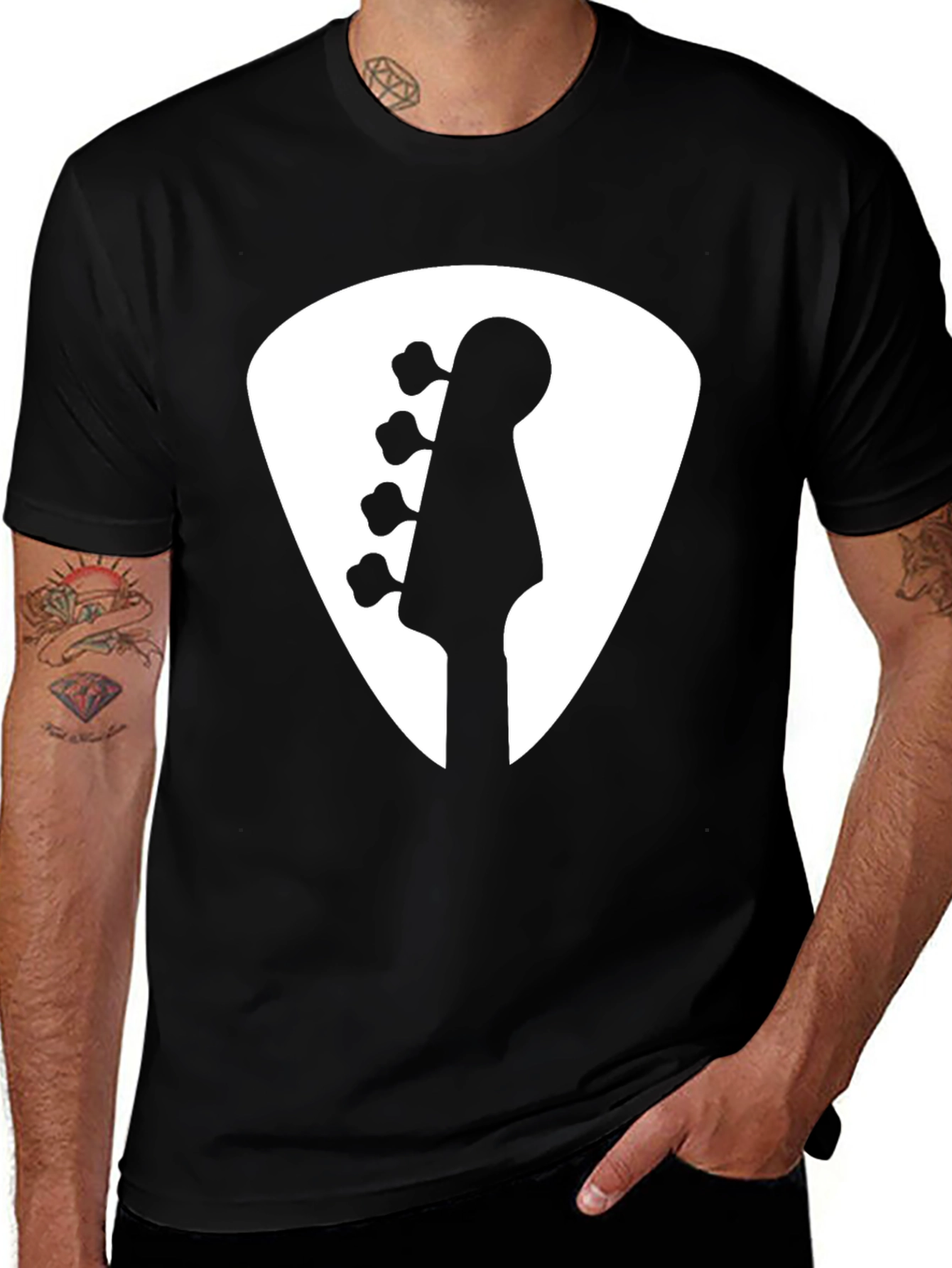 Bass Guitar Pick T-Shirt - Music Lover Tee