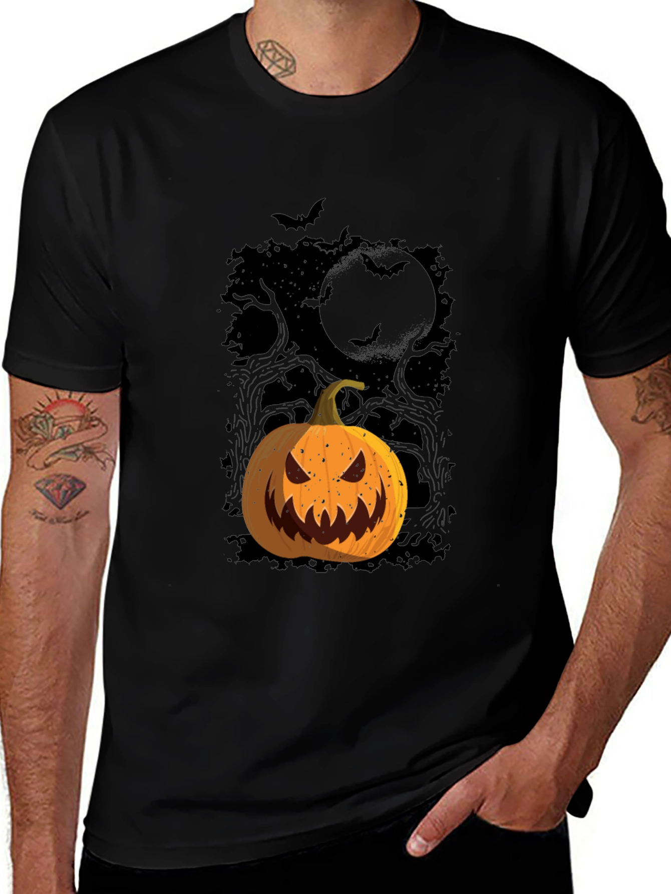 Halloween Pumpkin Graphic Tee - Spooky Season Shirt